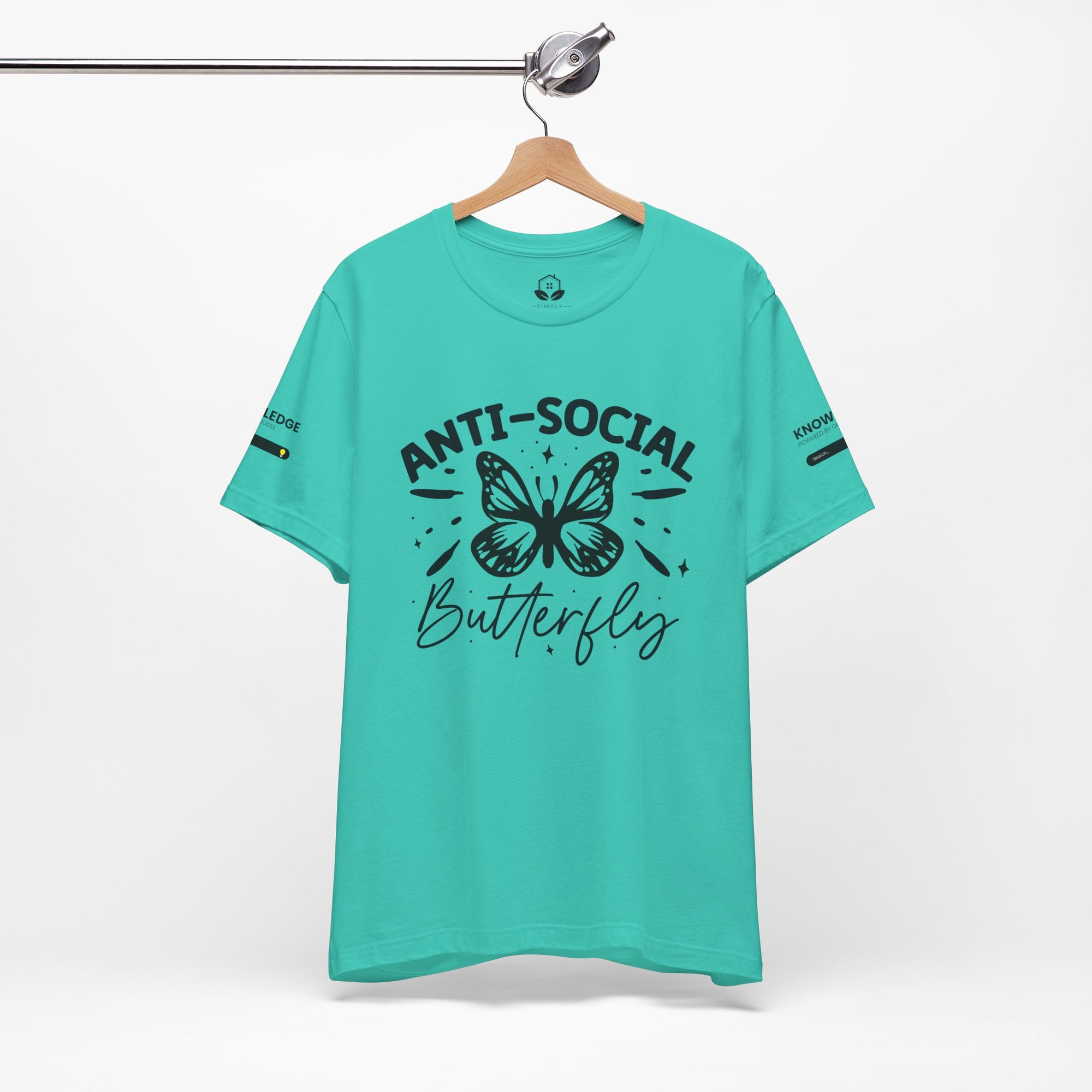 Unisex Jersey Tee with 'Anti-Social Butterfly' Quote - Perfect for Everyday Wear