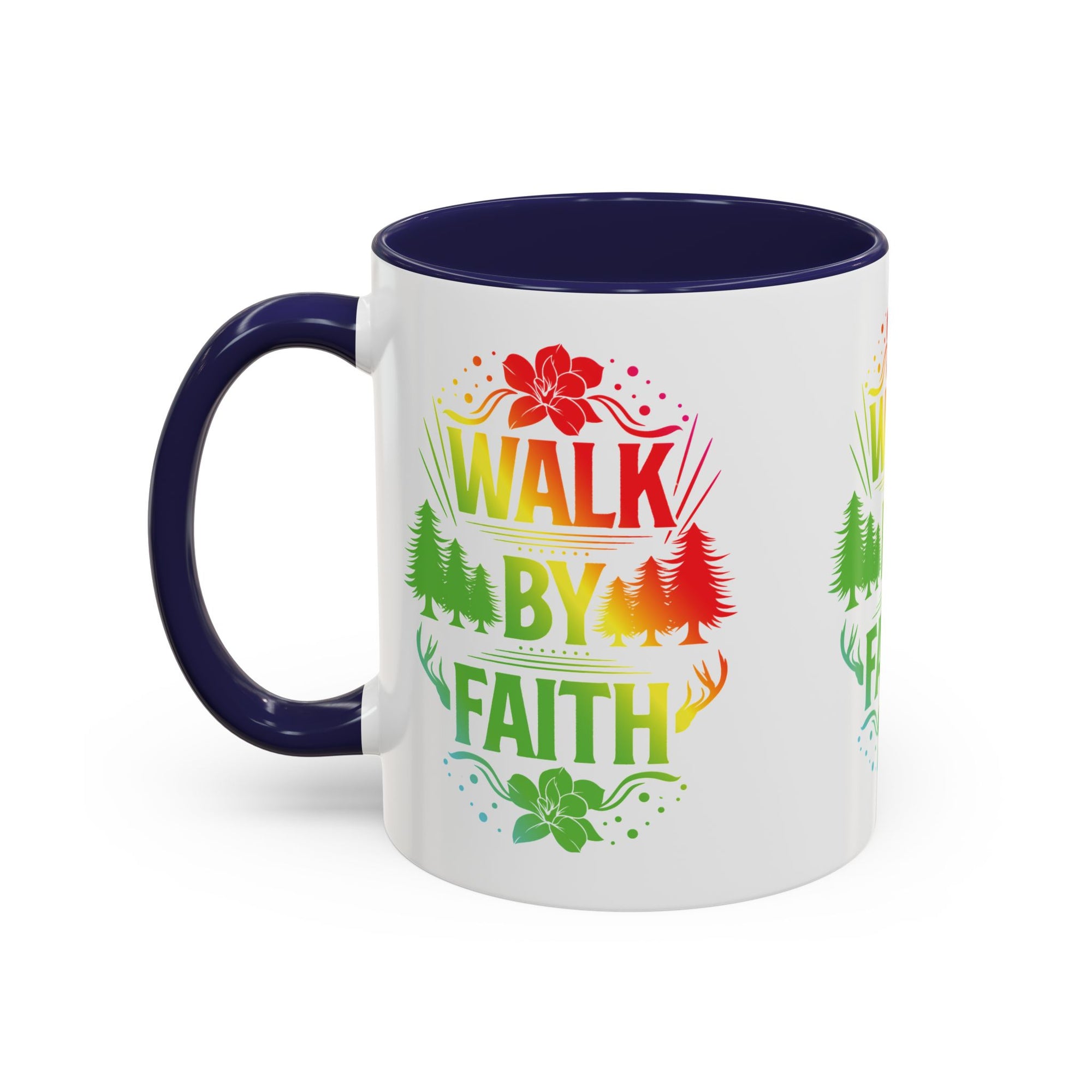 Walk by Faith Accent Coffee Mug - Inspirational Design