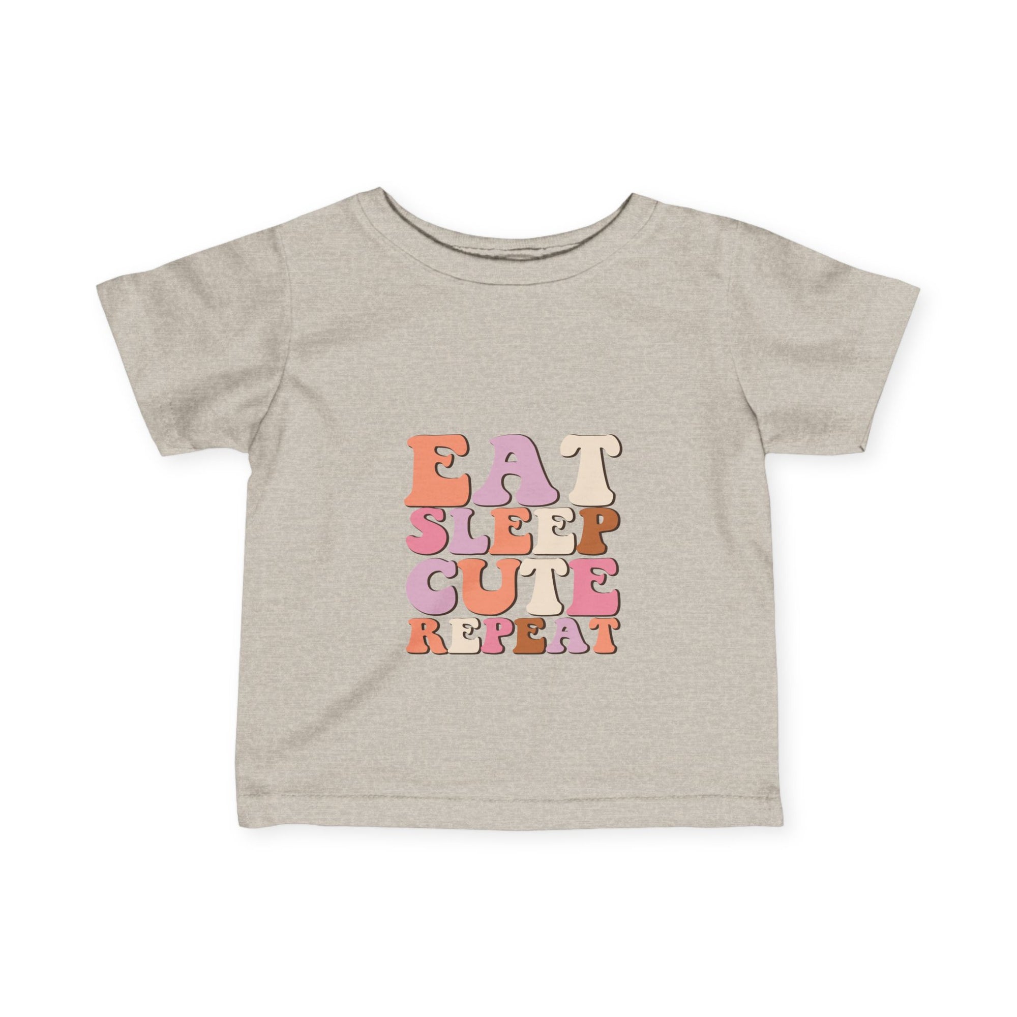 Cute Infant T-Shirt - 'Eat Sleep Cute Repeat' with Colorful Number 1 Design