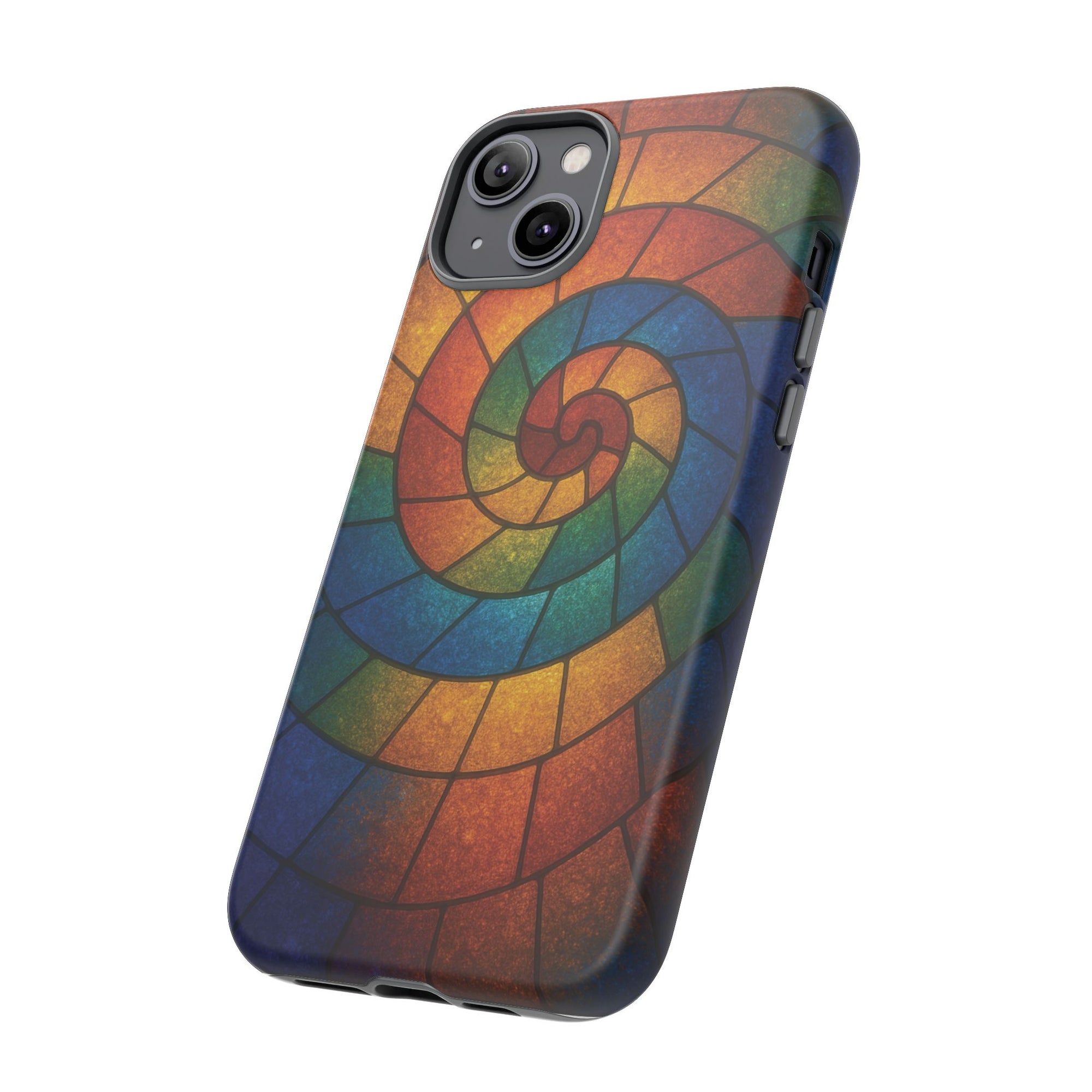 Stained Glass Spiral Colorful Phone Case, Vibrant Tough Phone Protector, Artistic Cell Phone Cover, Trendy Tech Accessories Samsung Galaxy S series and Apple iPhone series