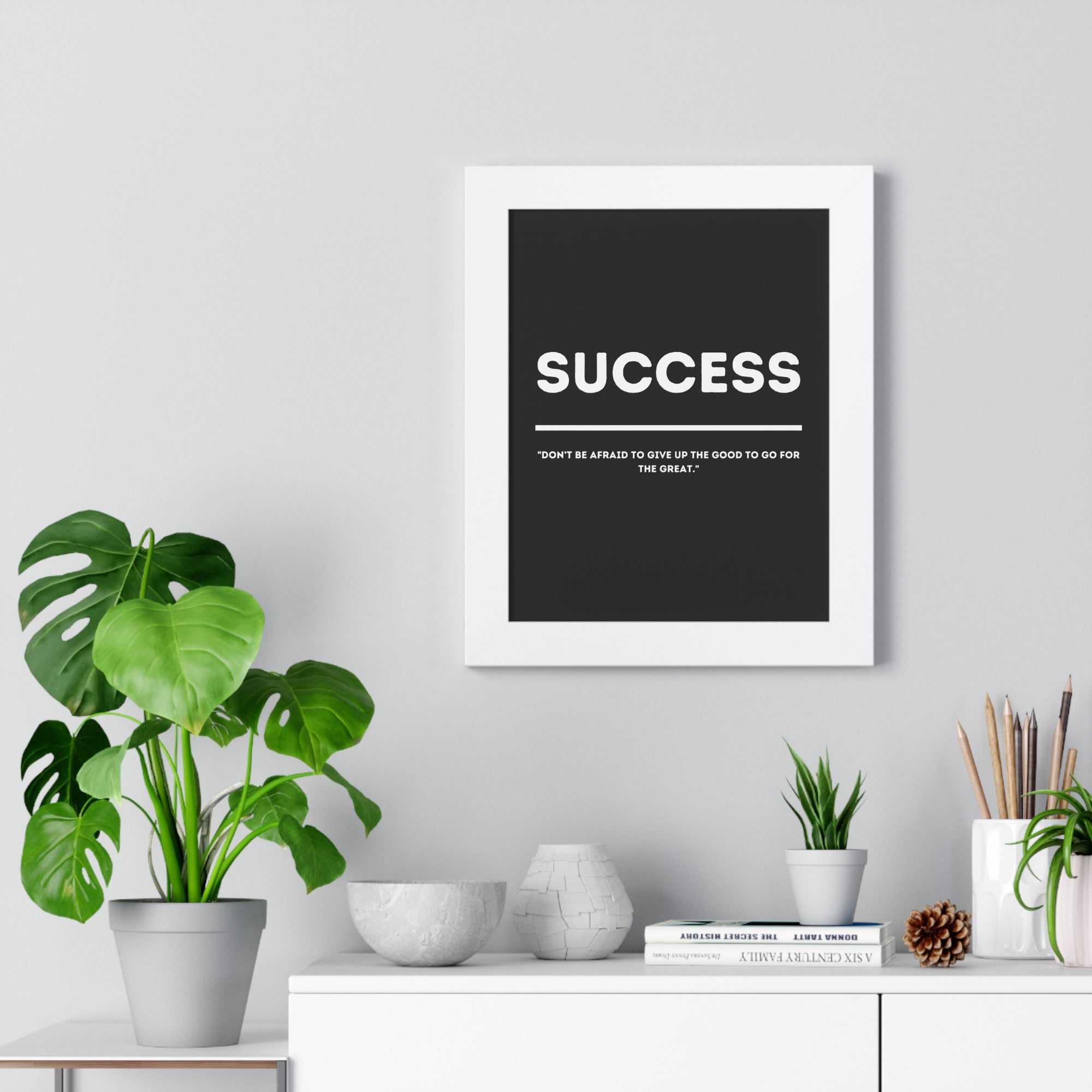 Minimalist in Black (Success) - Framed Vertical Poster