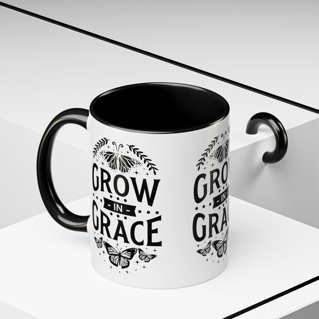 Grow in Grace Accent Coffee Mug - Inspirational Design