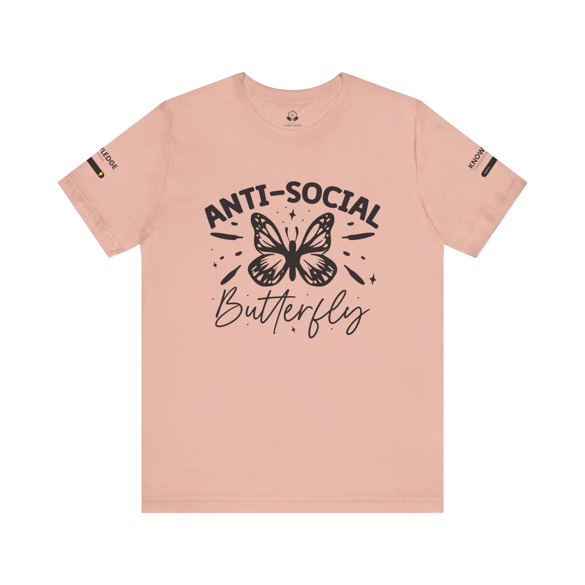 Unisex Jersey Tee with 'Anti-Social Butterfly' Quote - Perfect for Everyday Wear