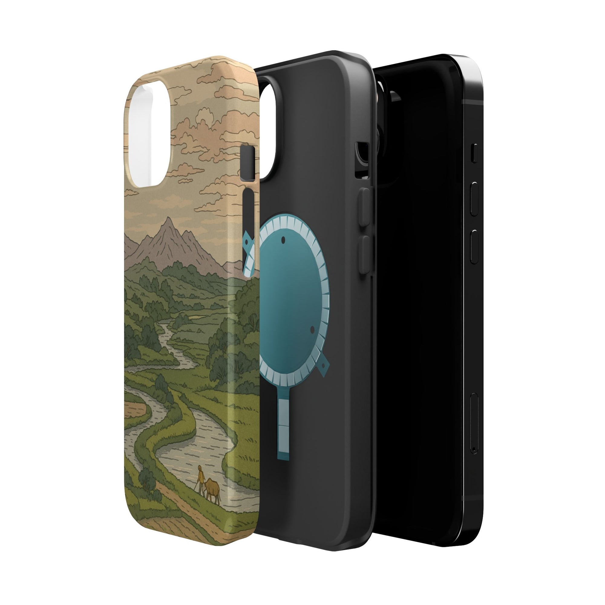 Nature-Inspired Magnetic Tough Case for iPhone, Phone Protection, Adventure Gift, Outdoor Lover, Earthy Aesthetic