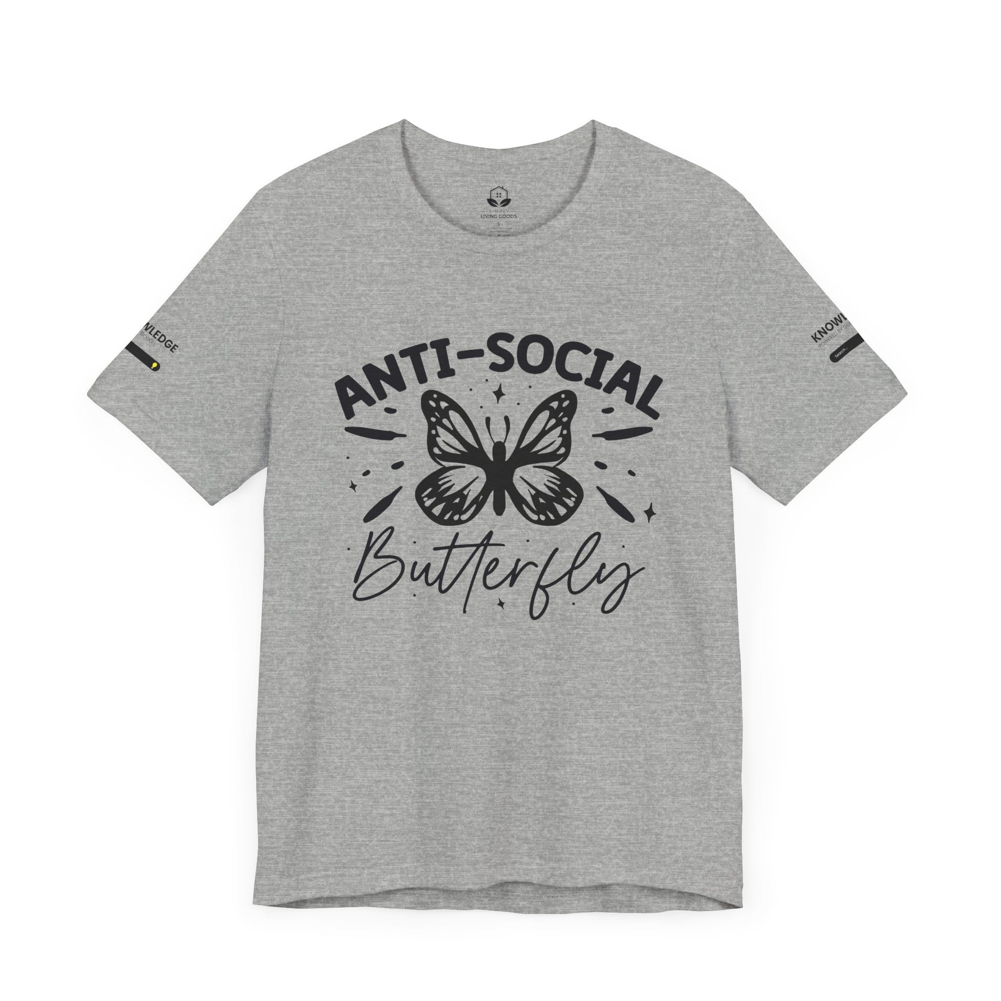 Unisex Jersey Tee with 'Anti-Social Butterfly' Quote - Perfect for Everyday Wear