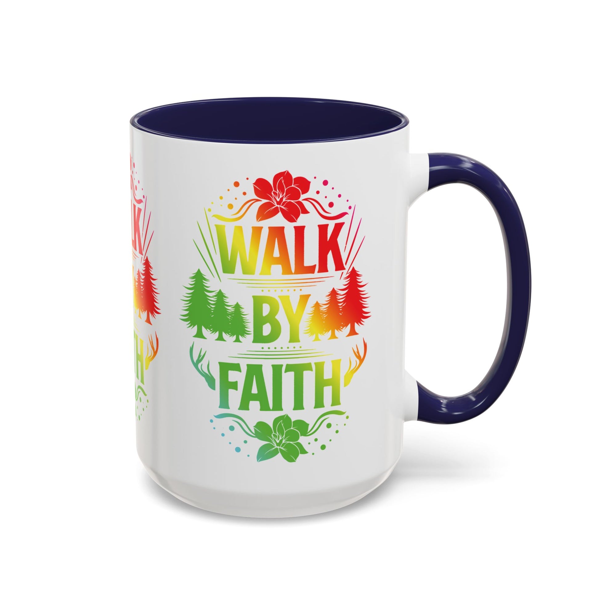 Walk by Faith Accent Coffee Mug - Inspirational Design