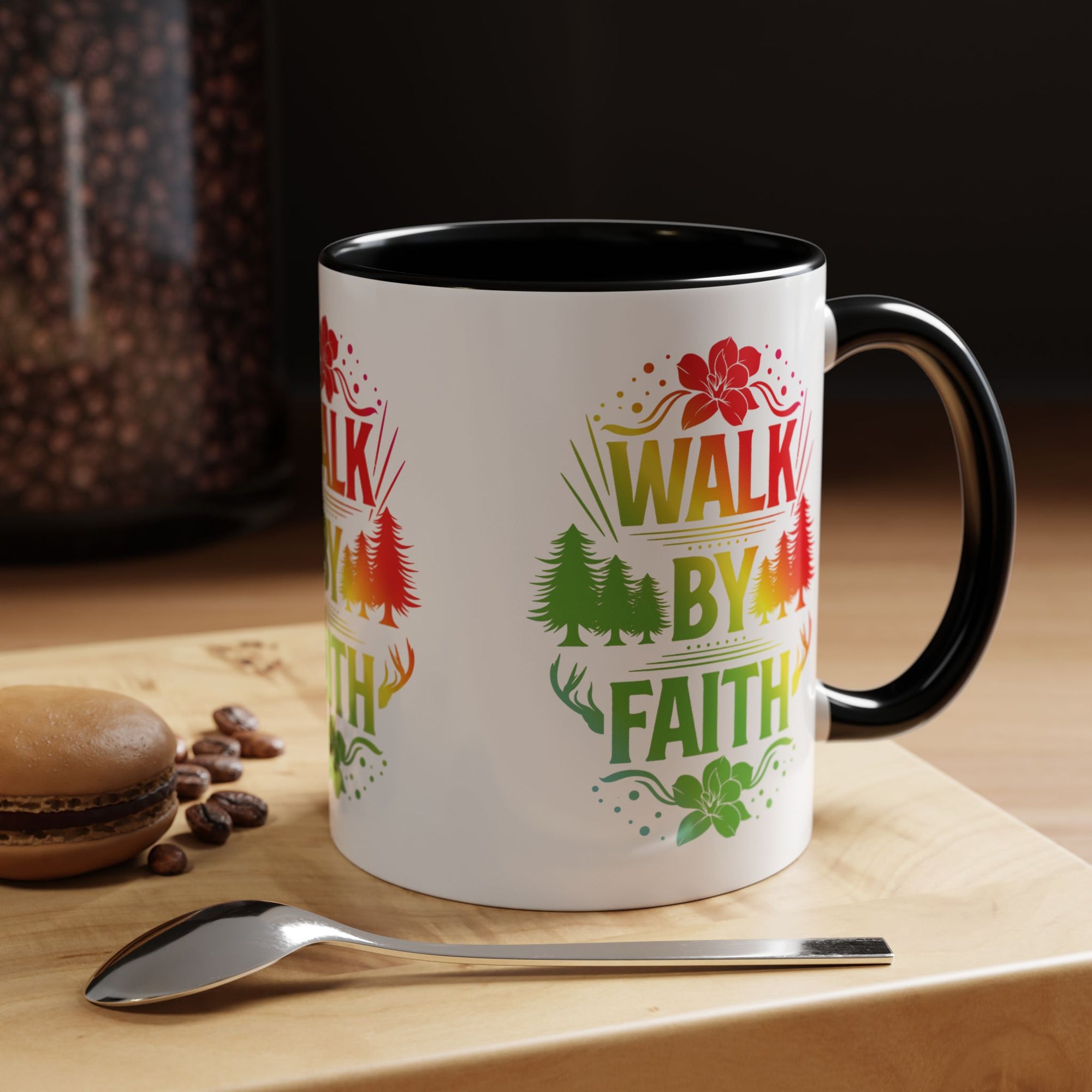 Walk by Faith Accent Coffee Mug - Inspirational Design