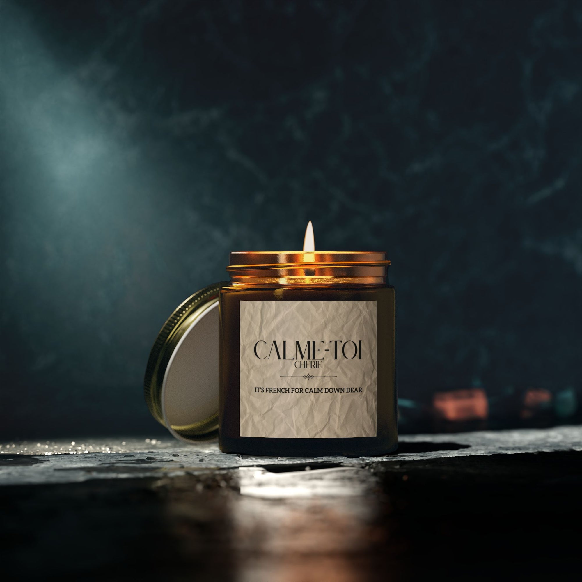 Calm Down Candle | Scented Coconut Apricot Wax, Self-Care Gift, Home Decor, Relaxation, Spa Experience, Mindfulness, Funny Gifts for Better-half