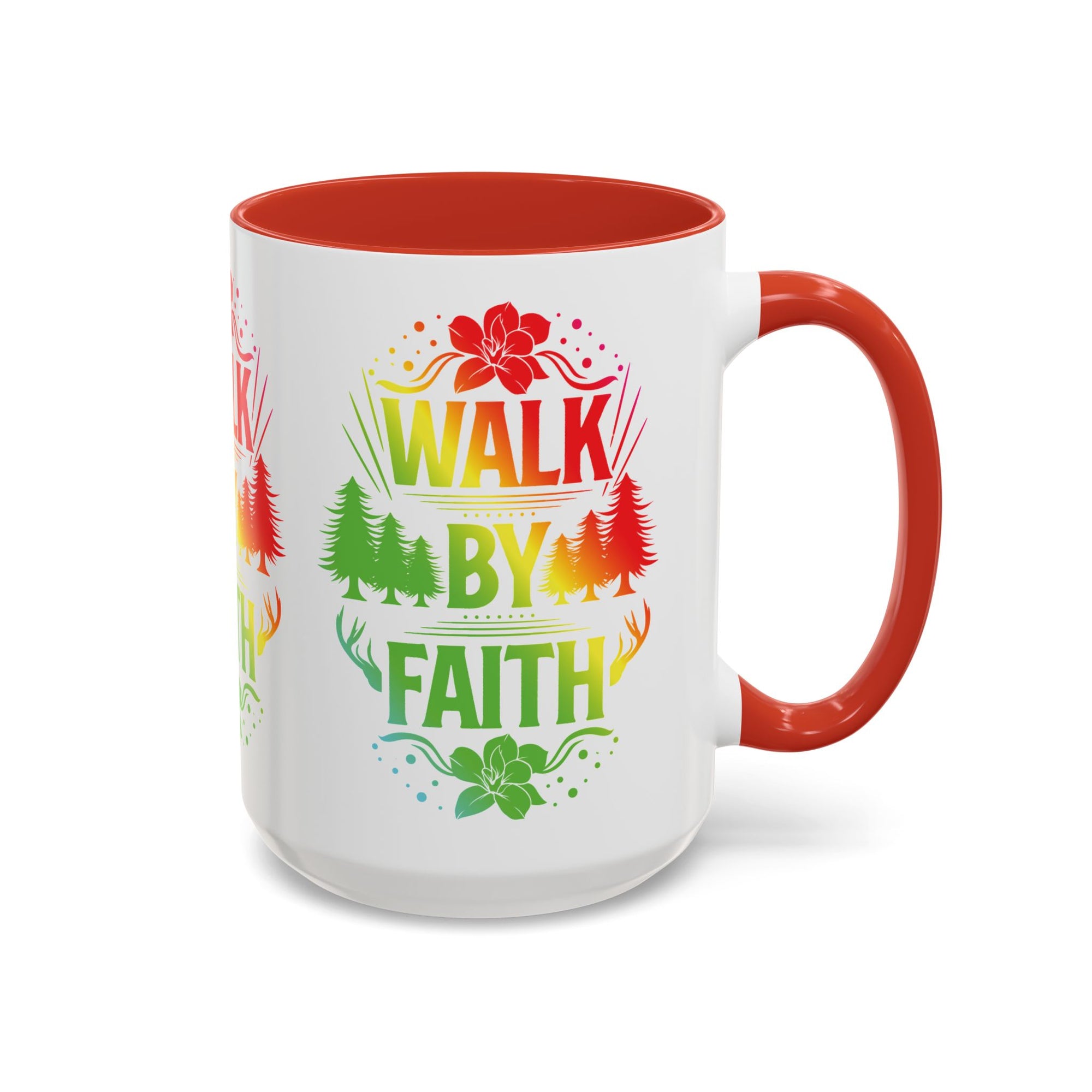 Walk by Faith Accent Coffee Mug - Inspirational Design
