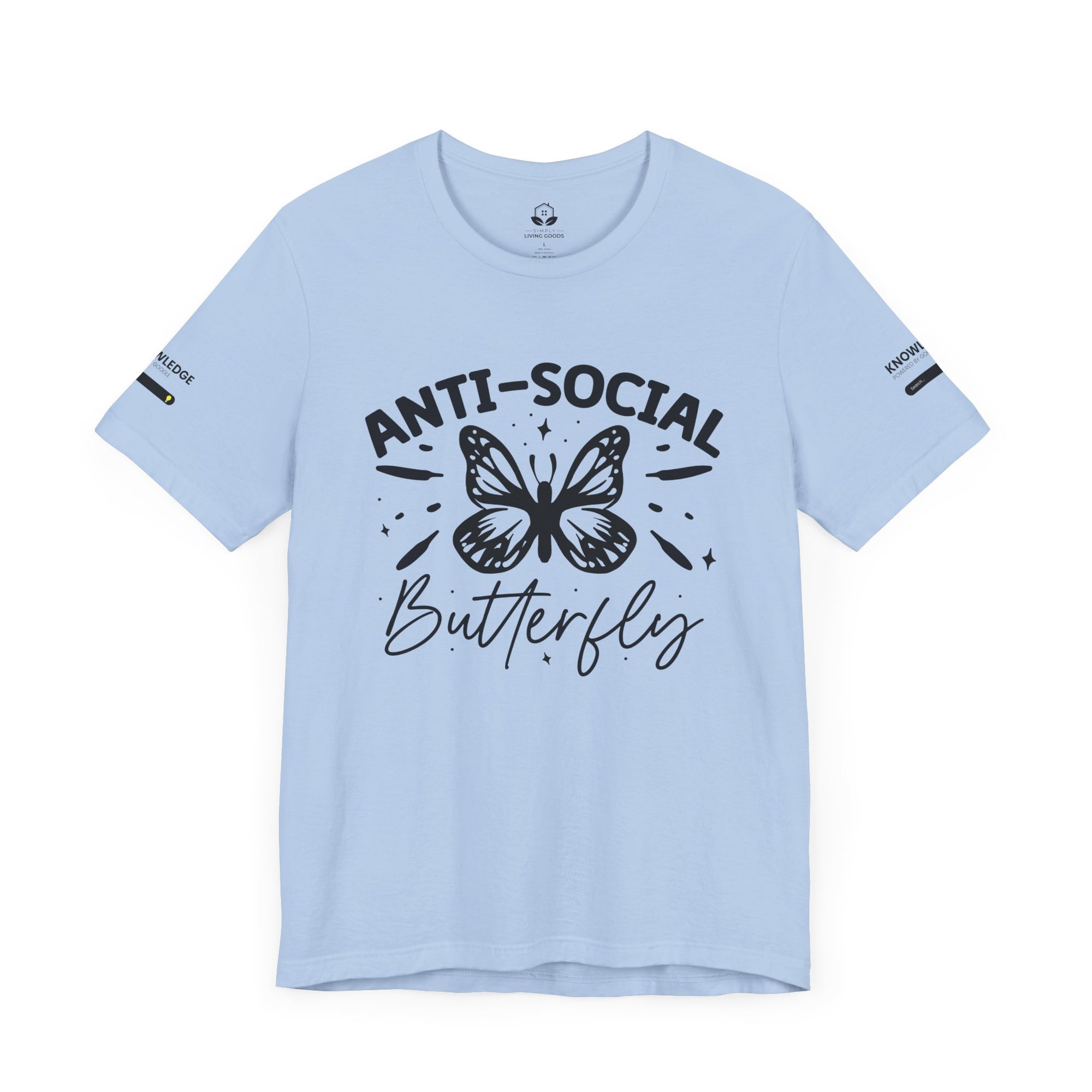 Unisex Jersey Tee with 'Anti-Social Butterfly' Quote - Perfect for Everyday Wear