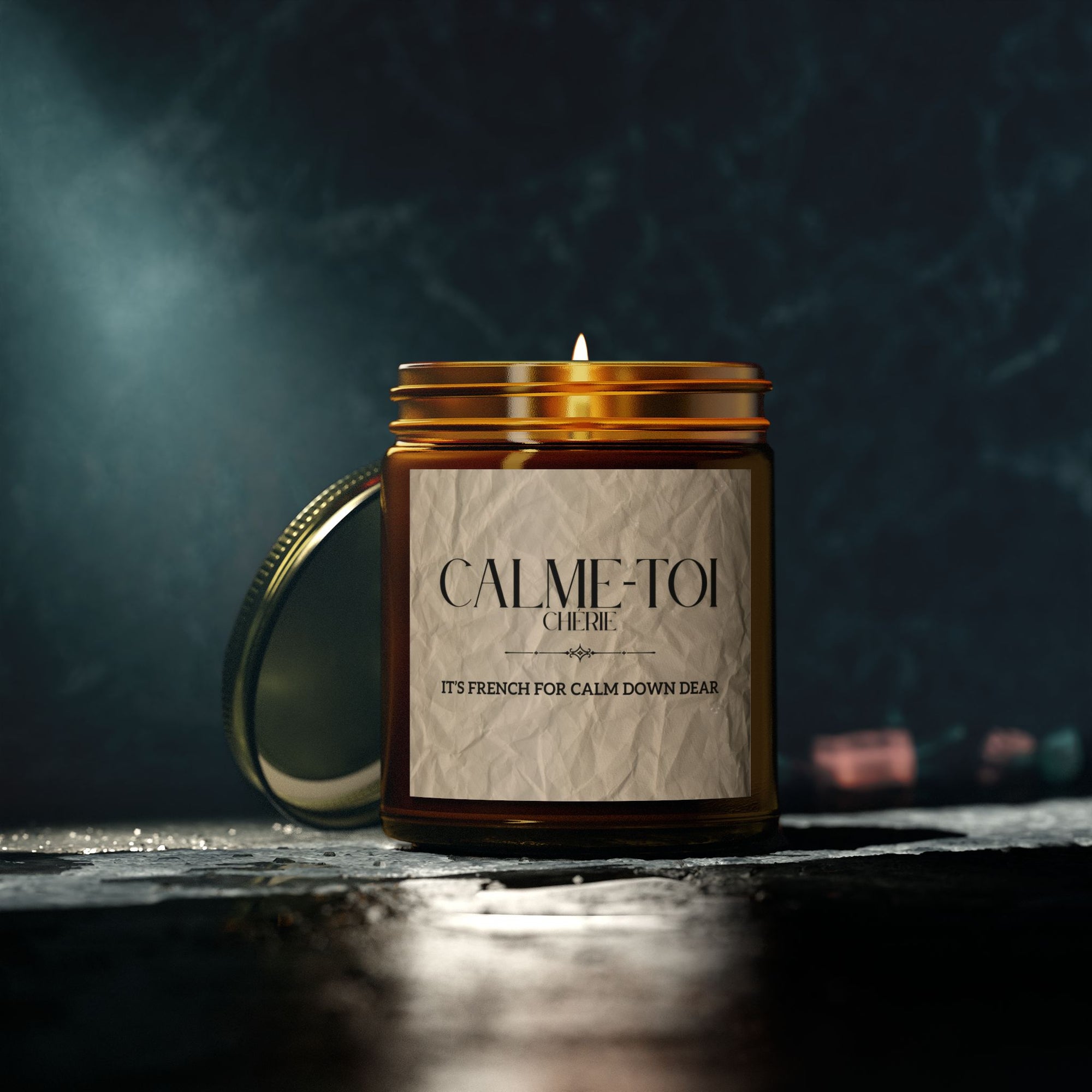 Calm Down Candle | Scented Coconut Apricot Wax, Self-Care Gift, Home Decor, Relaxation, Spa Experience, Mindfulness, Funny Gifts for Better-half