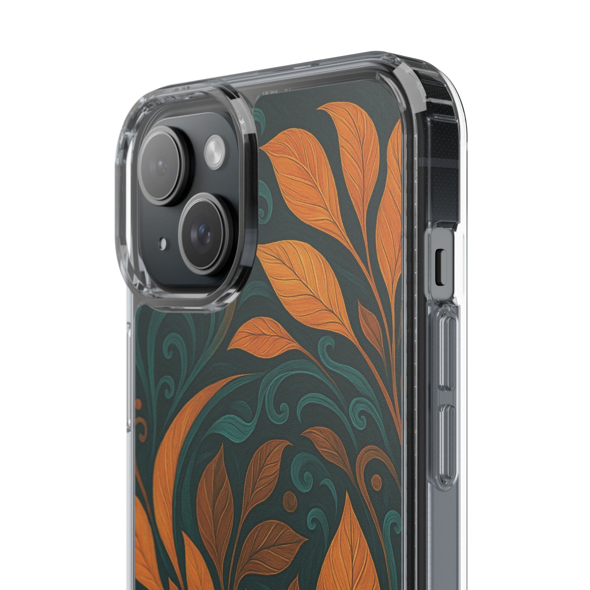Bohemian Floral Clear Phone Case - Nature Lover's Gift, Botanical Design Phone Cover, Fall Aesthetic, Eco-Friendly Case, Custom Phone