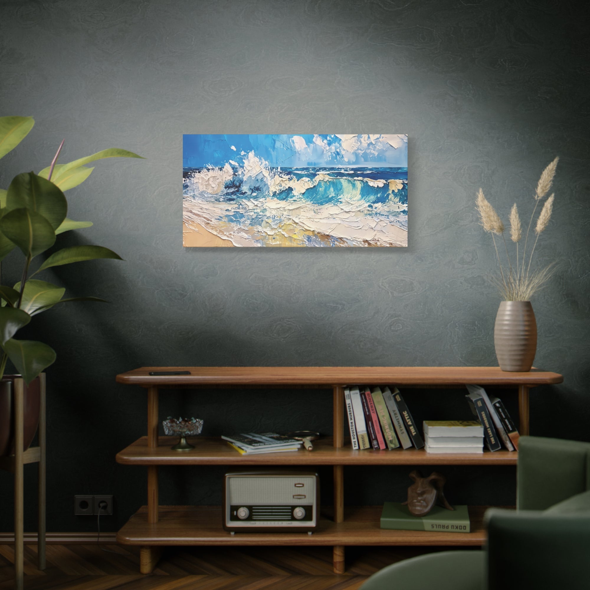 Ocean Wave Matte Canvas Art Print, Coastal Decor, Beach Wall Art, Seascape Impasto Style, Gift for Beach Lovers, Nature-Inspired Home Decor