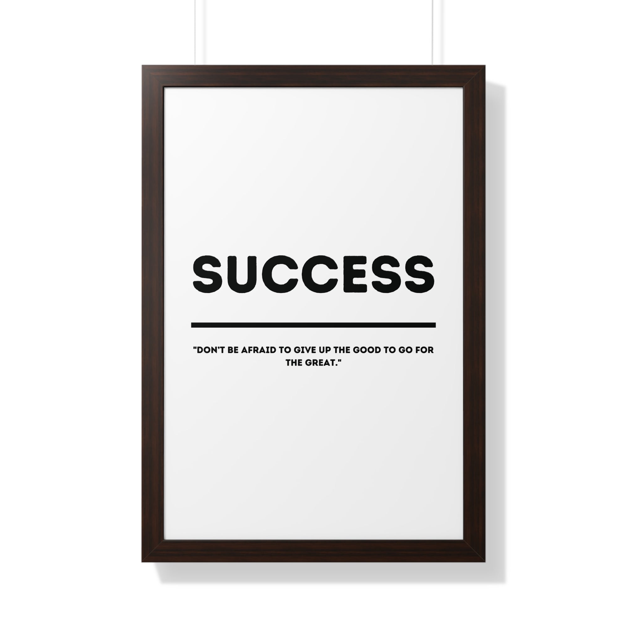 Minimalist in White (Success) - Framed Vertical Poster