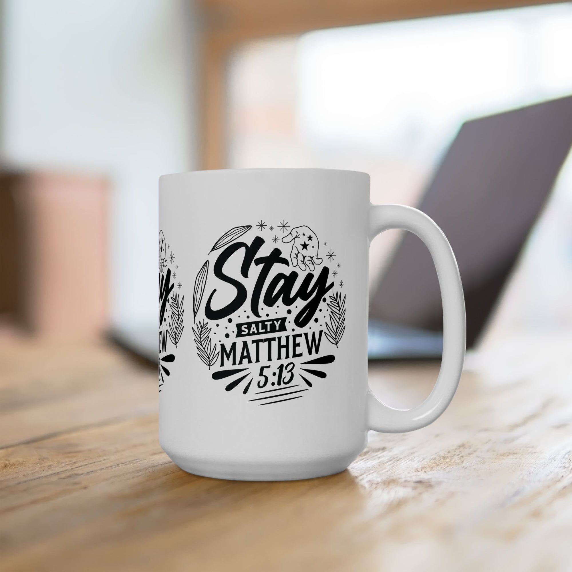 Inspirational Ceramic Mug - "Stay salty Matthew" - Perfect for Daily Motivation & Gift Giving