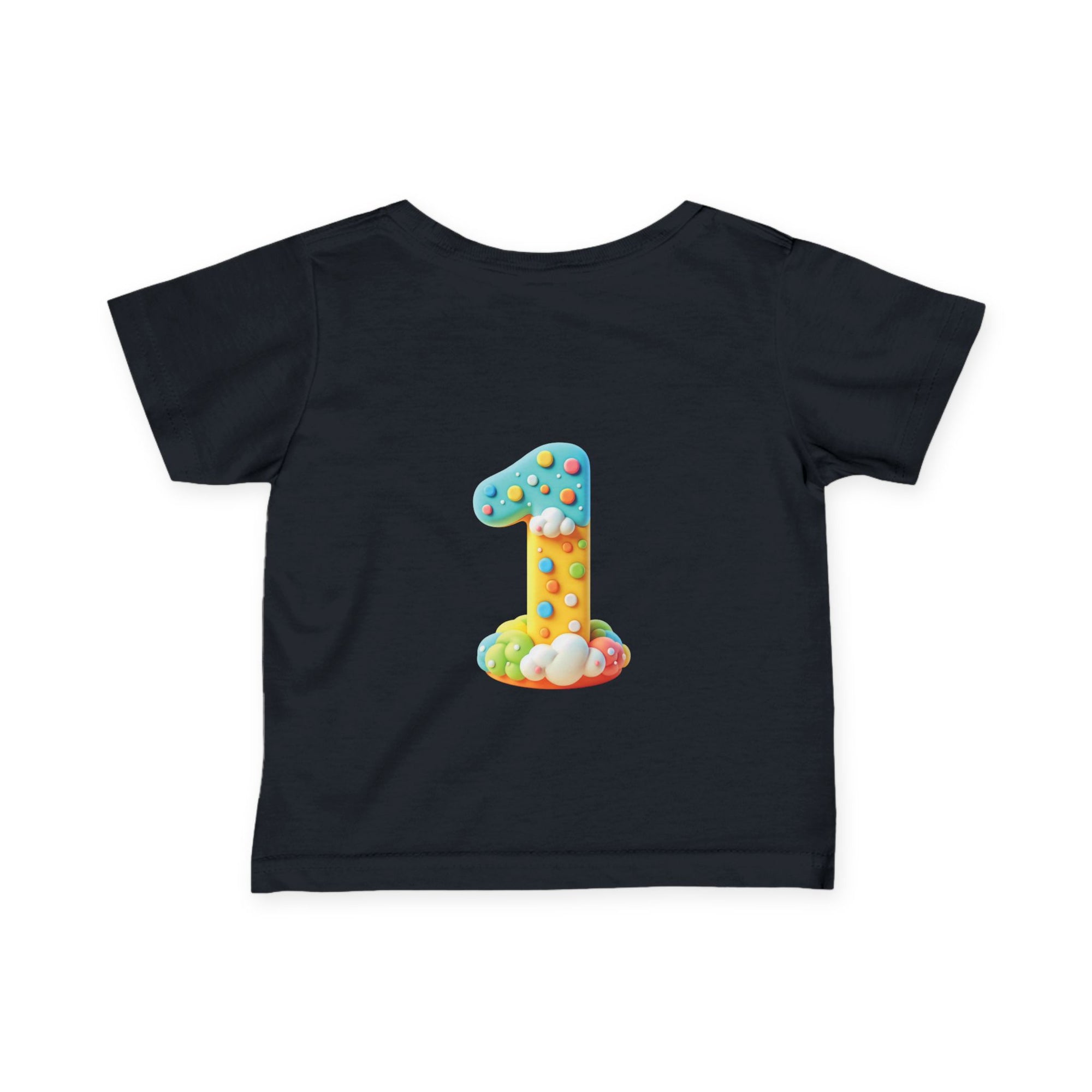 Cute Infant T-Shirt - 'Eat Sleep Cute Repeat' with Colorful Number 1 Design