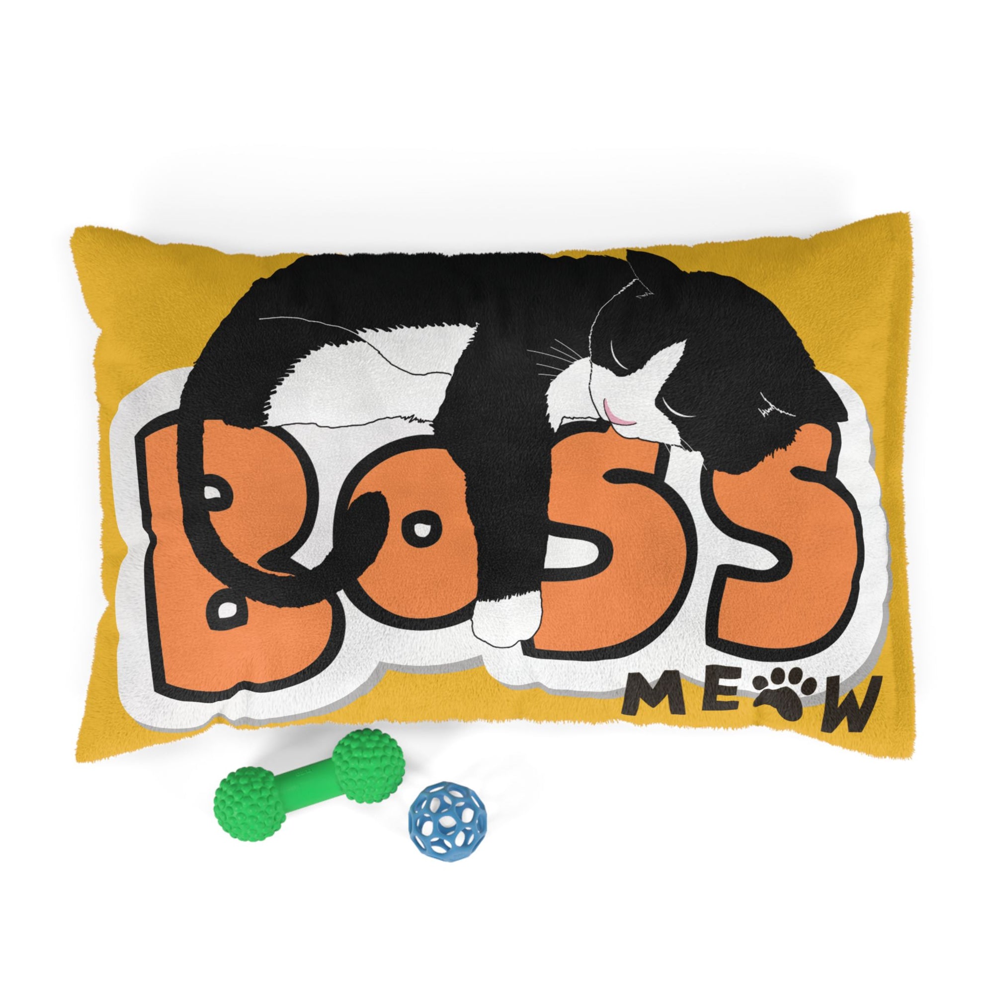 Boss Meow Pet Bed (Yellow) - Fun and Cozy Space for Your Furry Leader