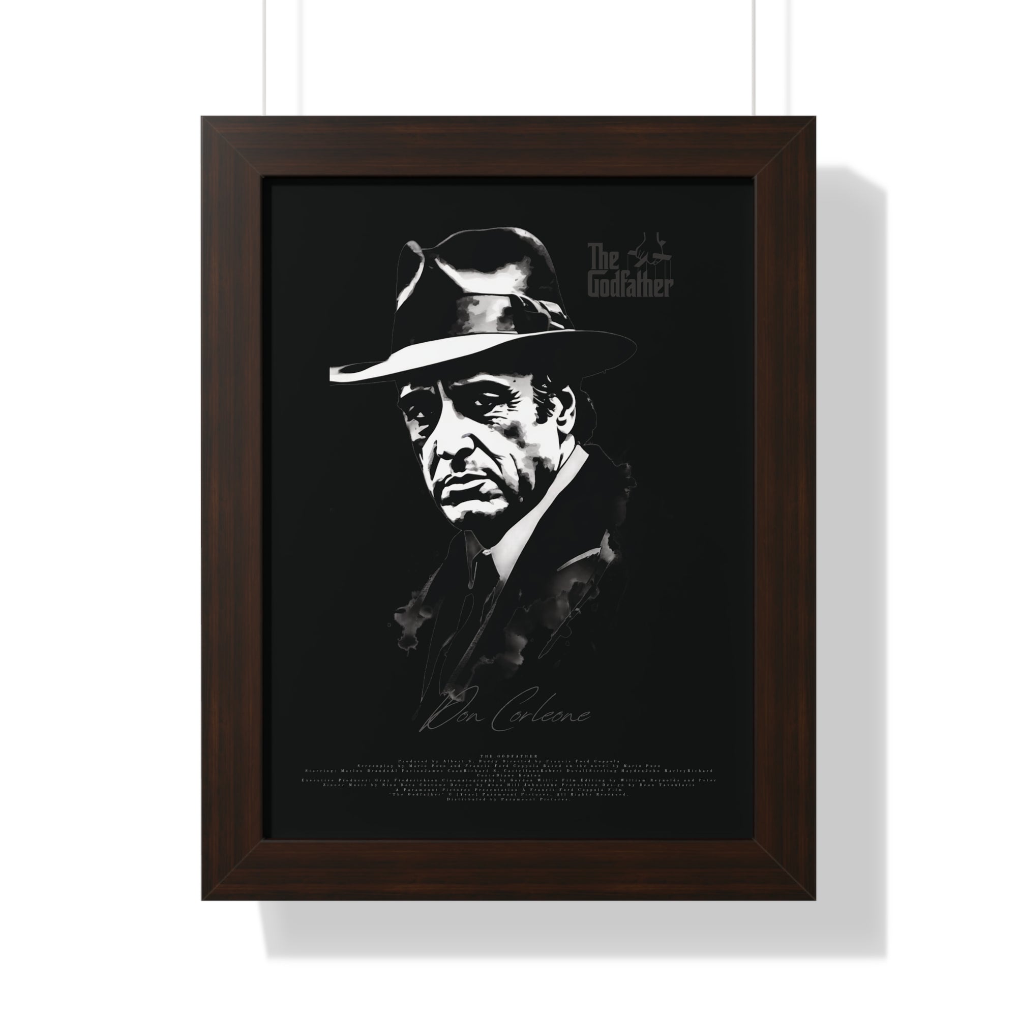 Don Corleone in Black - Framed Vertical Poster