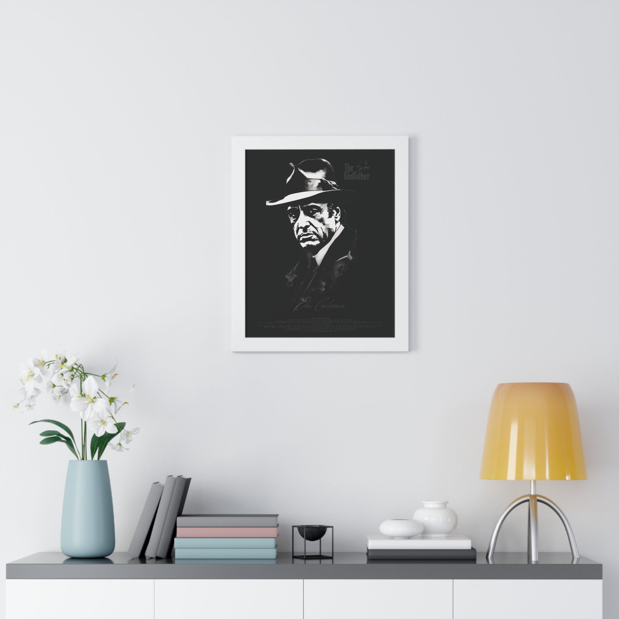 Don Corleone in Black - Framed Vertical Poster