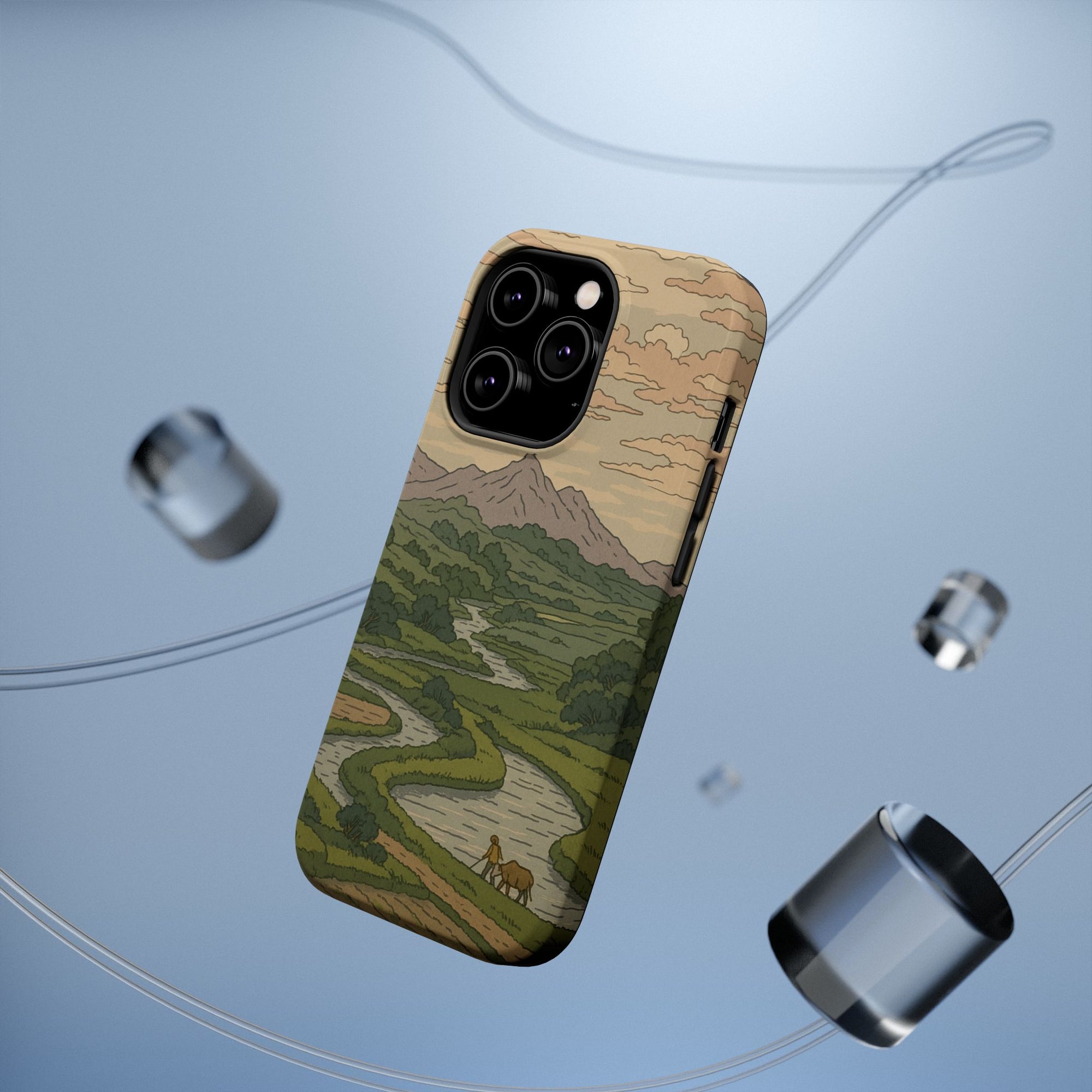 Nature-Inspired Magnetic Tough Case for iPhone, Phone Protection, Adventure Gift, Outdoor Lover, Earthy Aesthetic