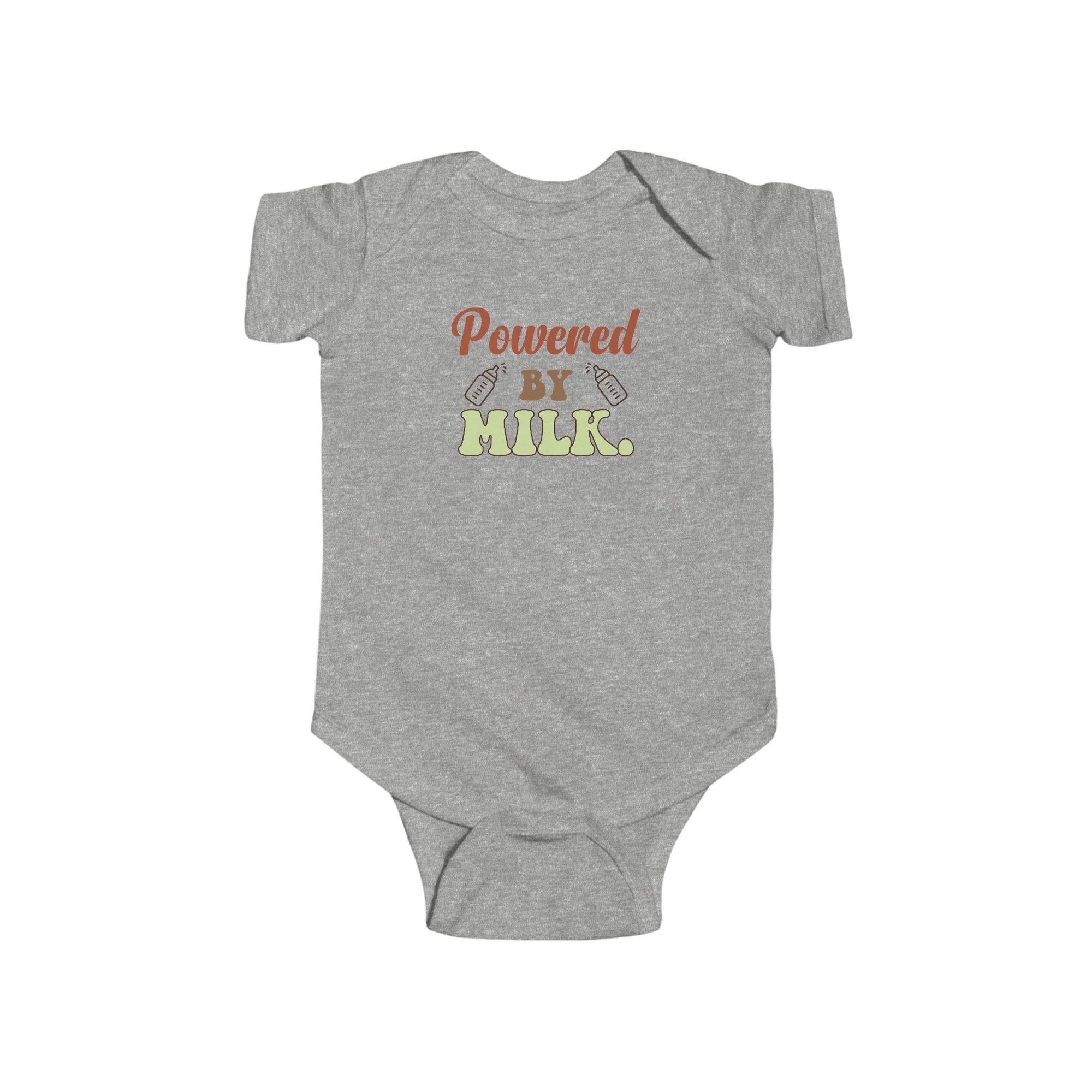 Powered by Milk Baby Bodysuit | Cute Infant Apparel | Perfect Newborn Gift