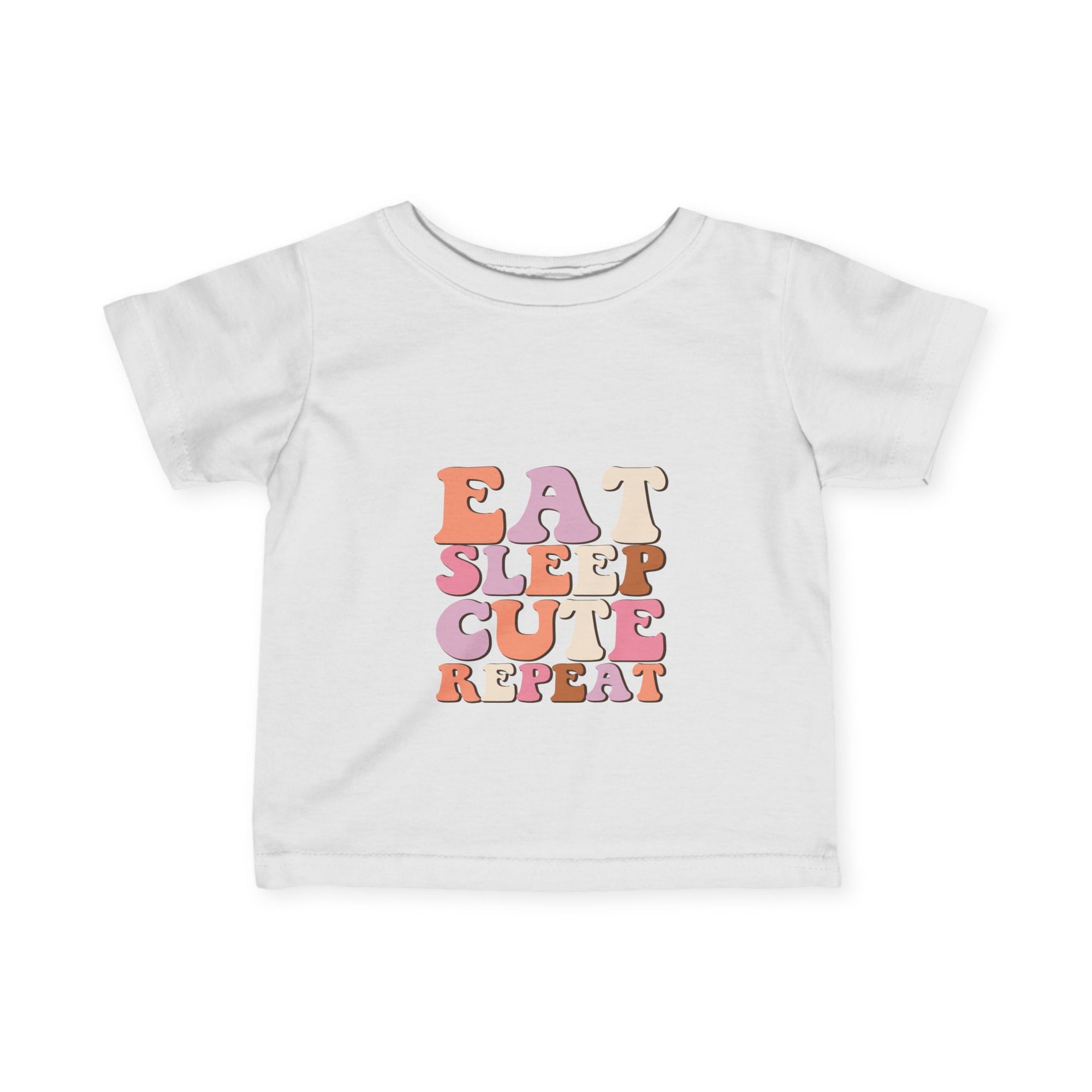Cute Infant T-Shirt - 'Eat Sleep Cute Repeat' with Colorful Number 1 Design