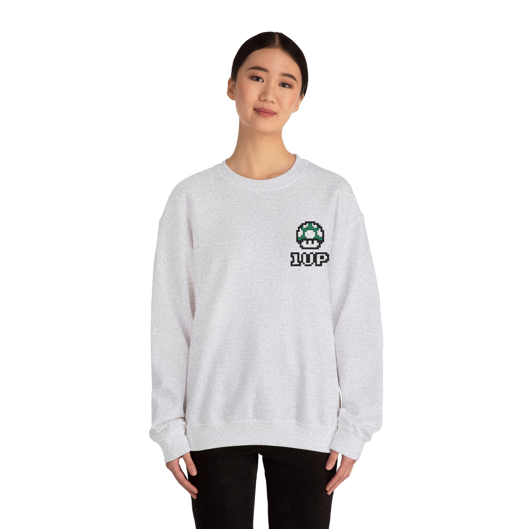 1UP Mushroom - Unisex Heavy Blend™ Crewneck Sweatshirt