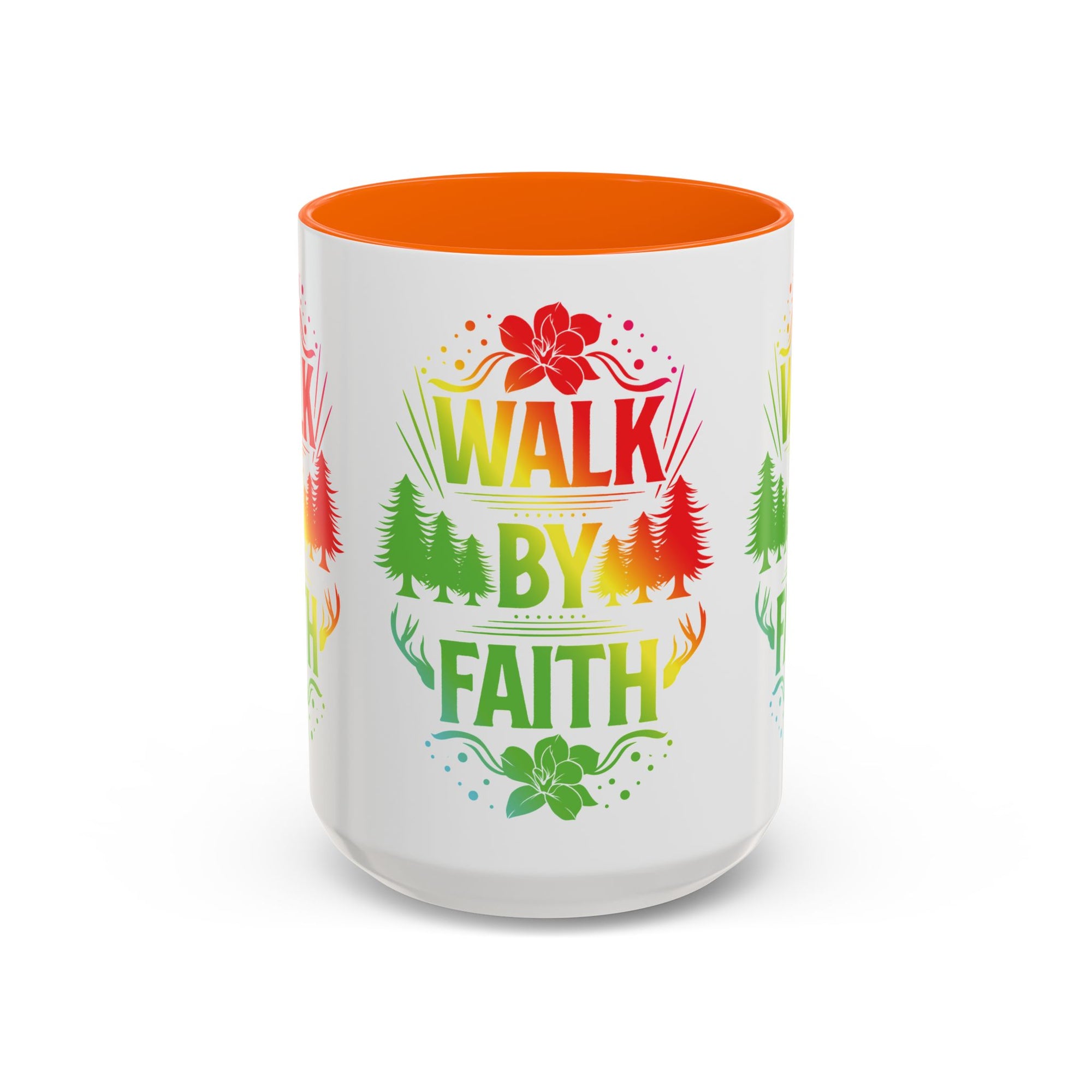 Walk by Faith Accent Coffee Mug - Inspirational Design