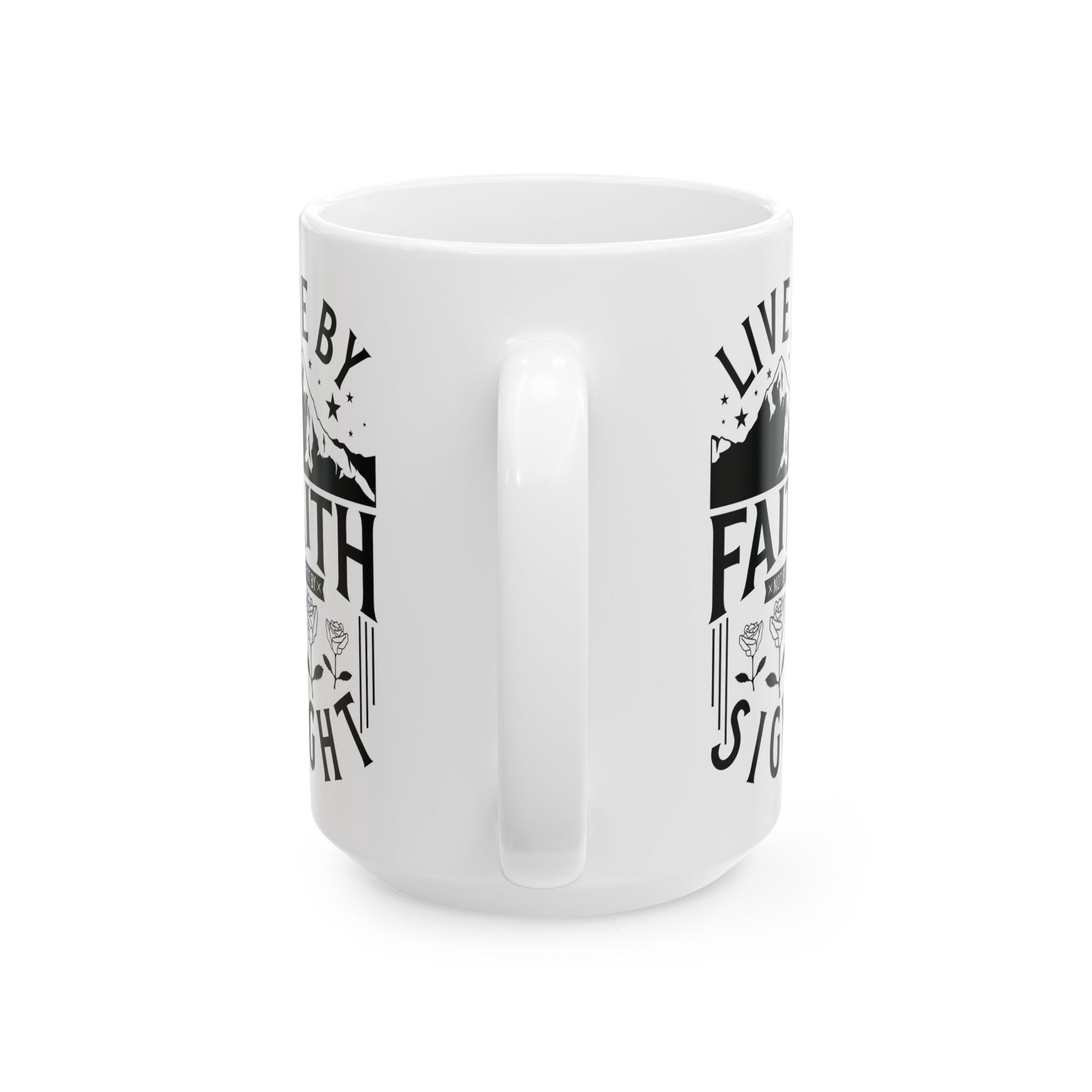 Inspirational Ceramic Mug - "Live by Faith not by Sight" - Perfect for Daily Motivation & Gift Giving