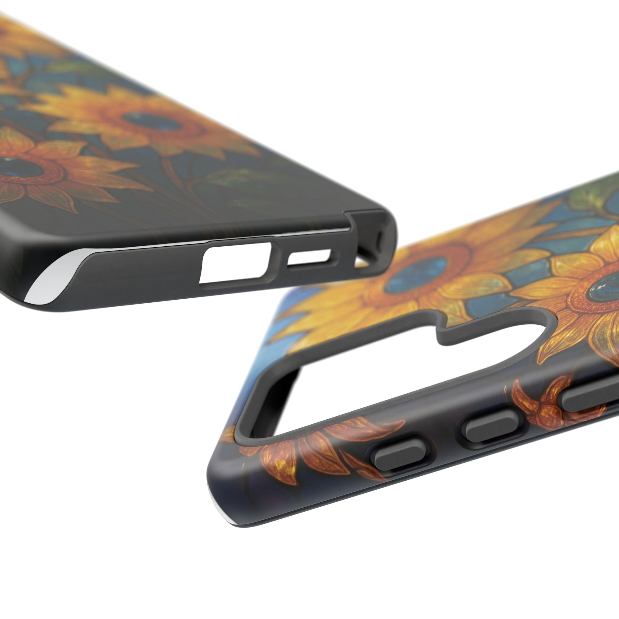 Vibrant Floral Phone Case, Sunflower Design, Tough & Durable Case, Nature Lover Gift, Protective Phone Cover, Spring Aesthetic