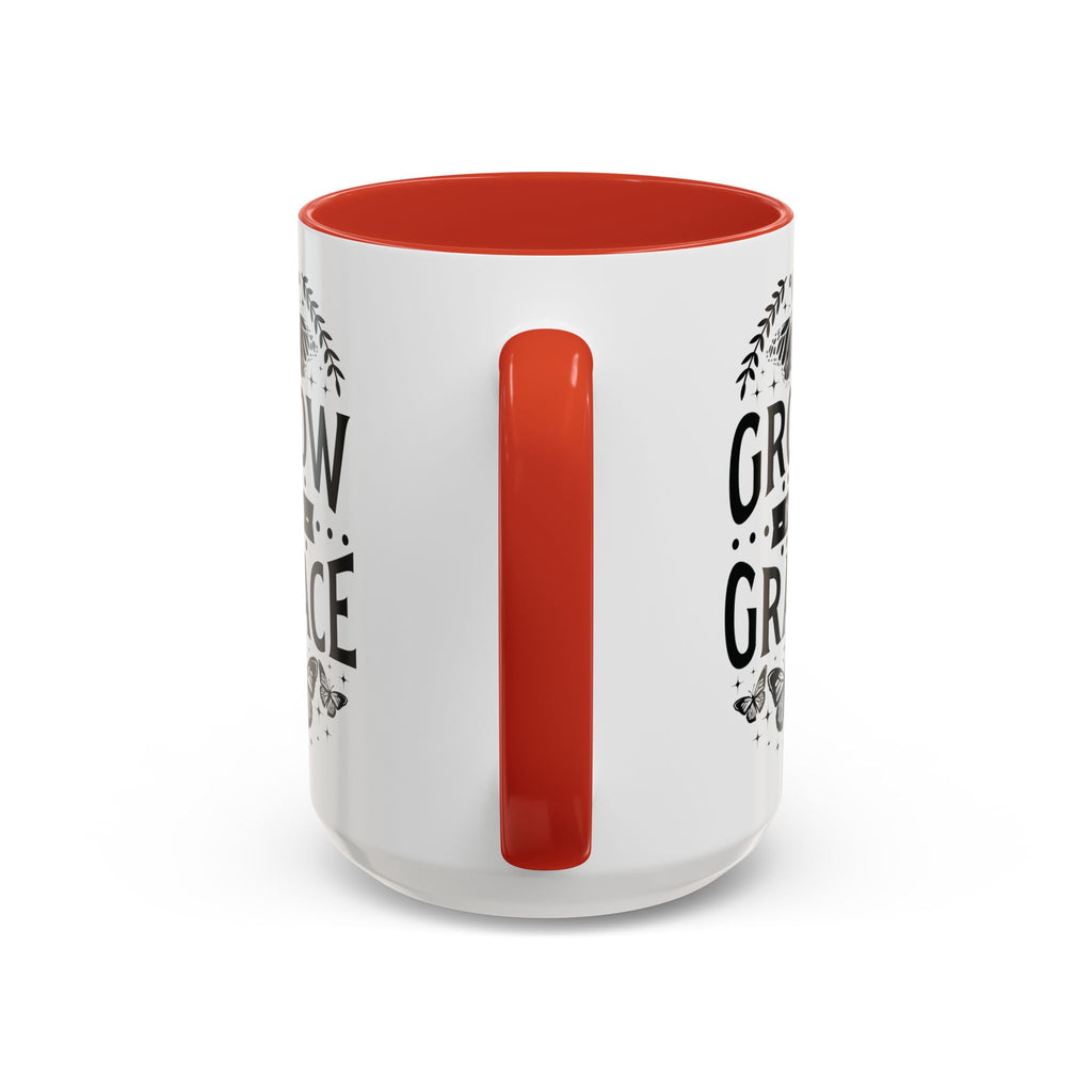 Grow in Grace Accent Coffee Mug - Inspirational Design