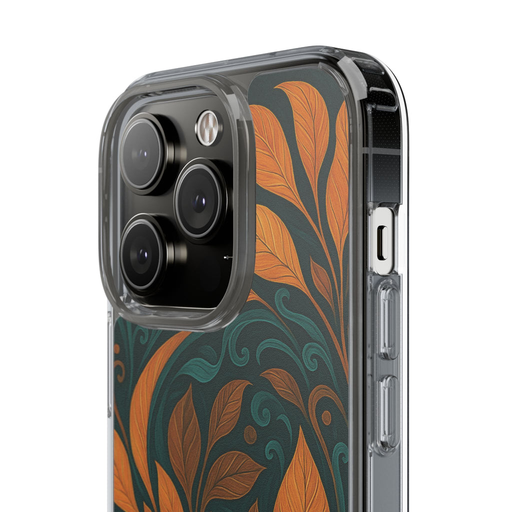 Bohemian Floral Clear Phone Case - Nature Lover's Gift, Botanical Design Phone Cover, Fall Aesthetic, Eco-Friendly Case, Custom Phone