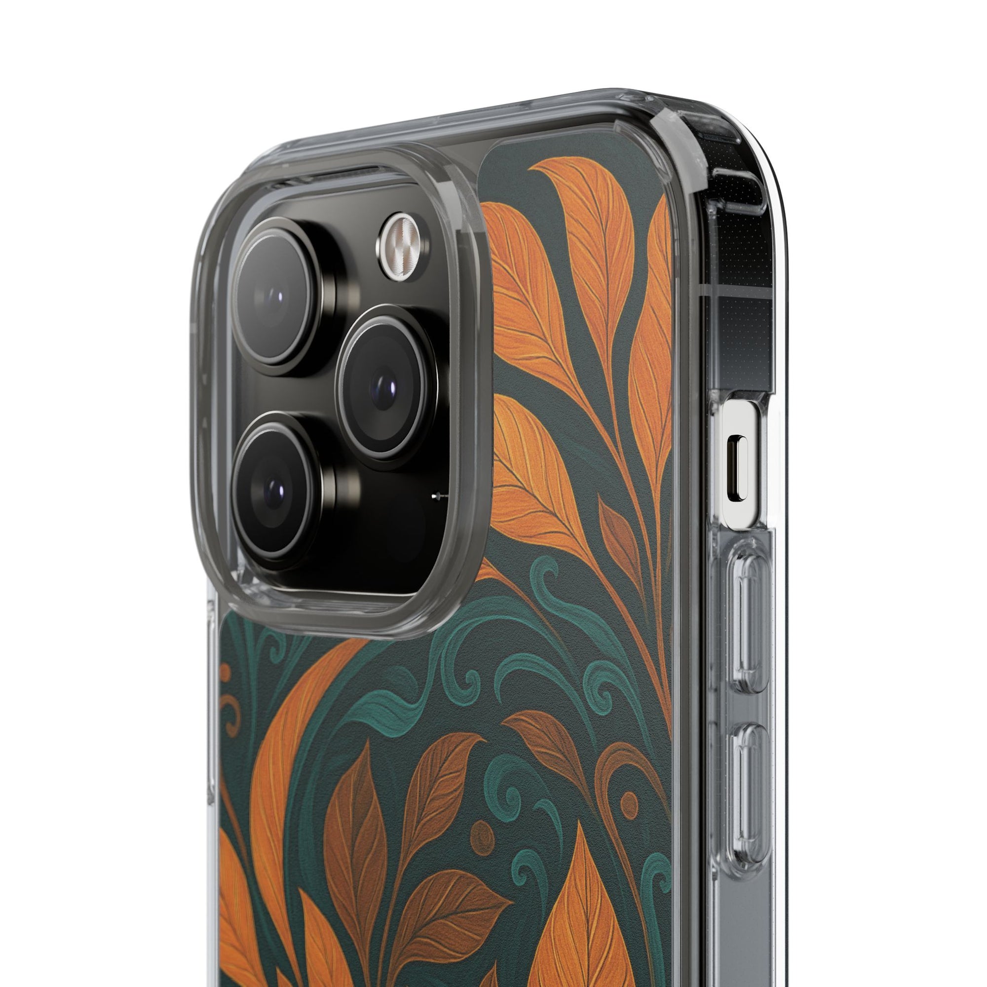 Bohemian Floral Clear Phone Case - Nature Lover's Gift, Botanical Design Phone Cover, Fall Aesthetic, Eco-Friendly Case, Custom Phone