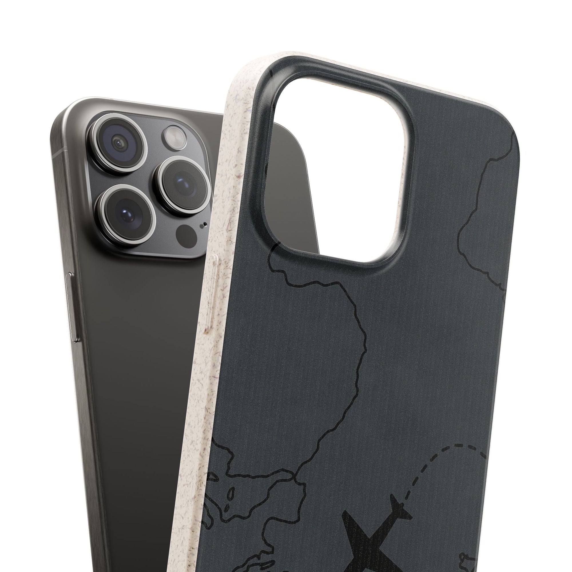Airplane Map Biodegradable Phone Case, Eco-Friendly Phone Cover, Travel Gift, Sustainable Accessory, Nature Lover Gift