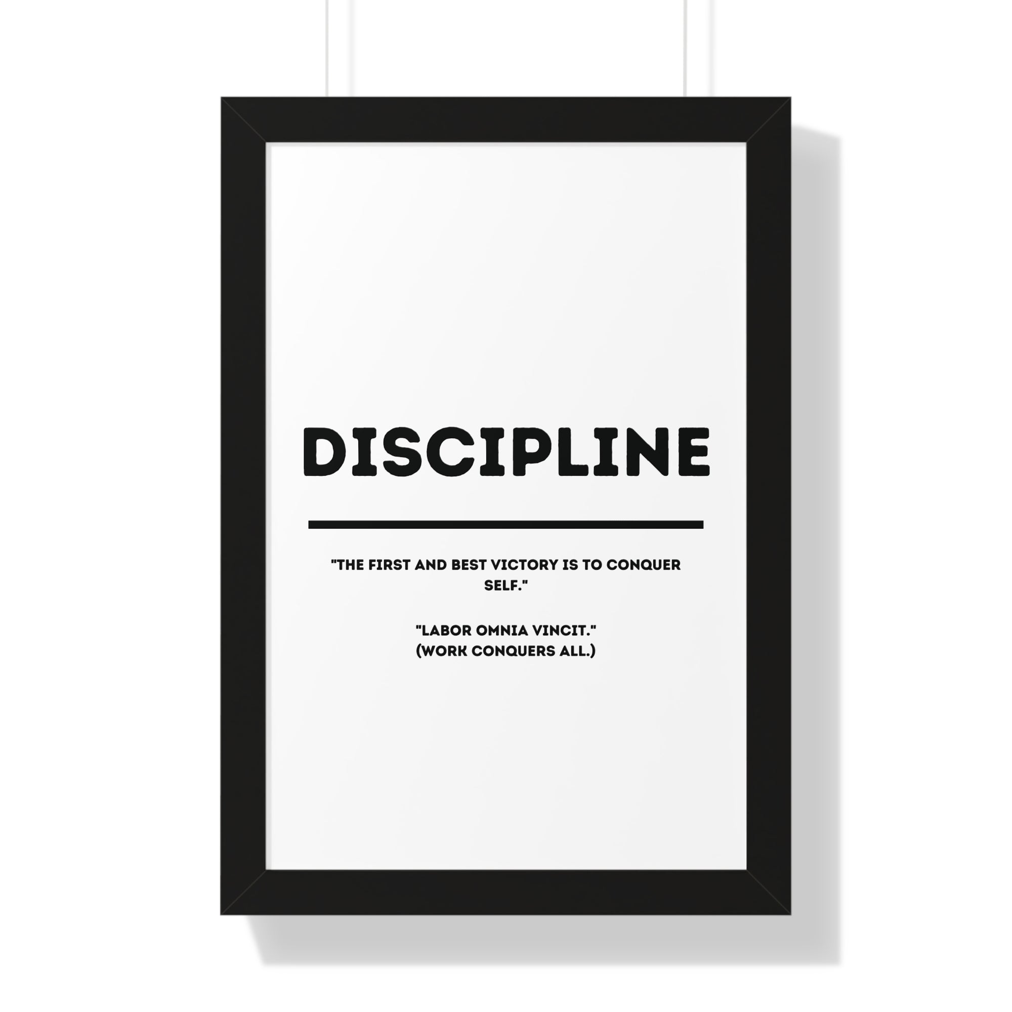 Minimalist in White (Discipline) - Framed Vertical Poster