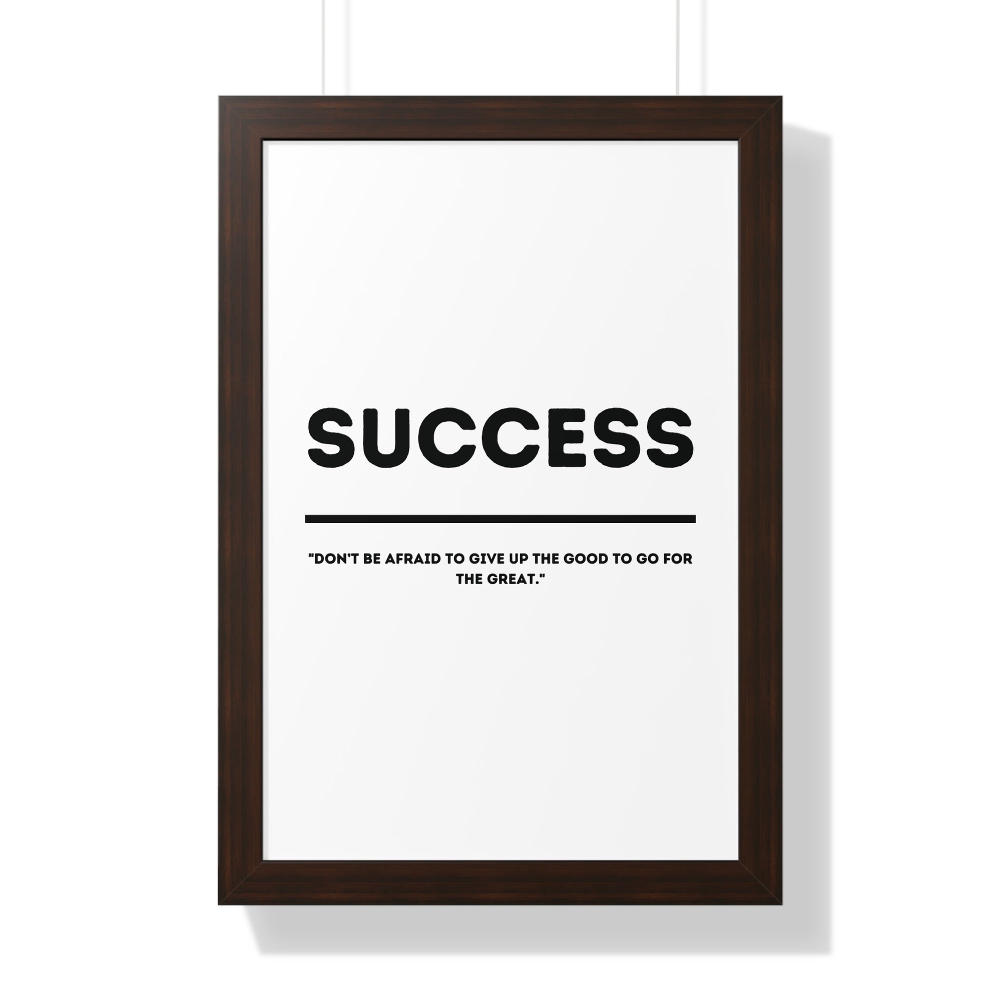 Minimalist in White (Success) - Framed Vertical Poster