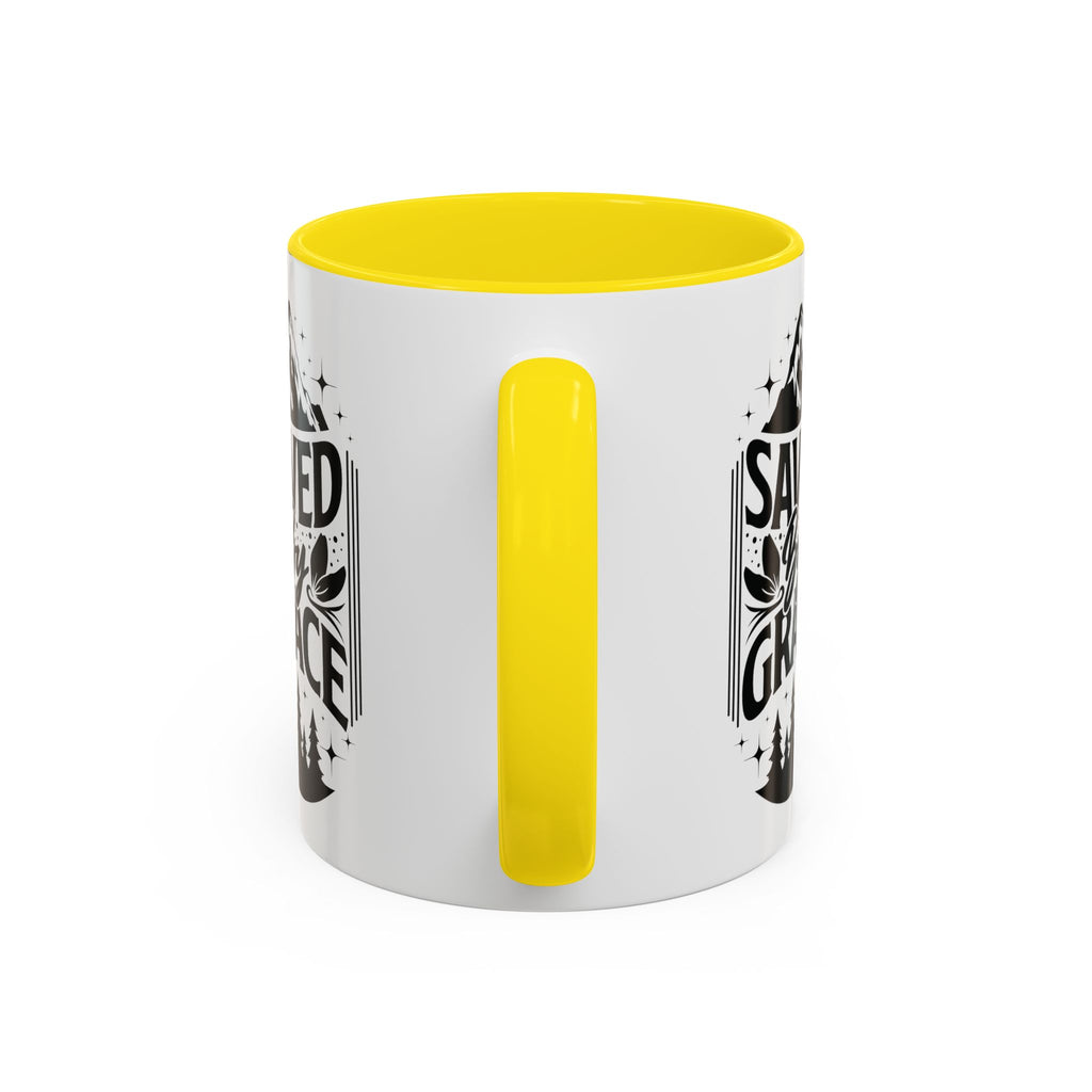 Saved by Grace Accent Coffee Mug - Inspirational Design