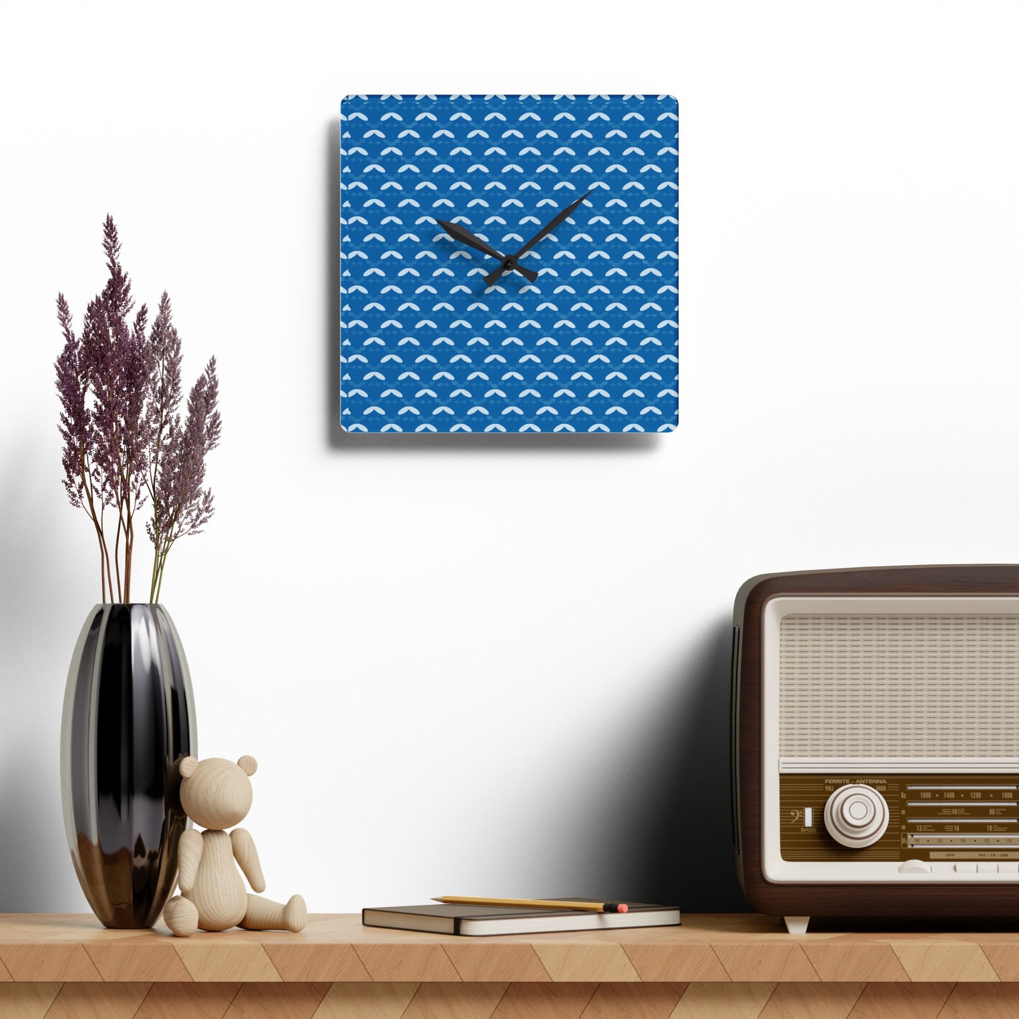 Ocean Waves Acrylic Wall Clock - Modern Coastal Home Decor