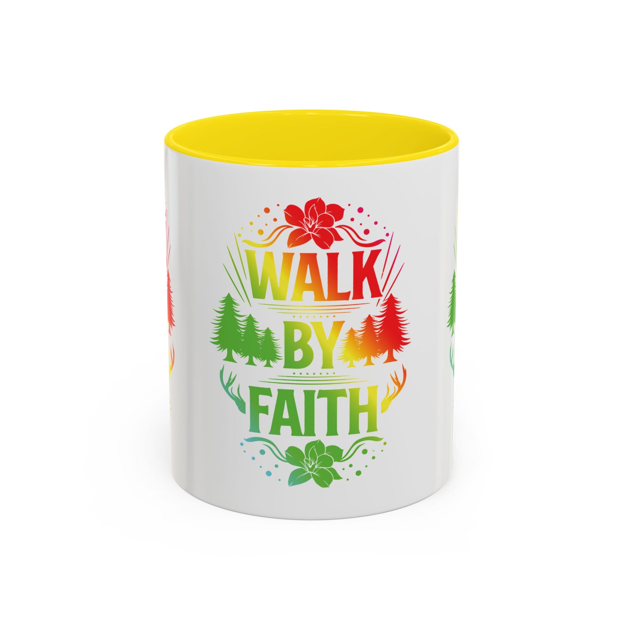 Walk by Faith Accent Coffee Mug - Inspirational Design