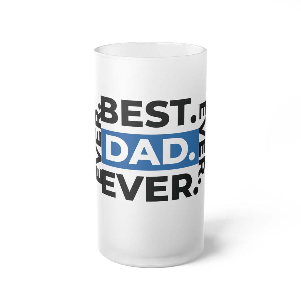 Custom Frosted Glass Beer Mug - "Best Dad Ever" - Perfect Gift for Father's Day and Dad's Birthday