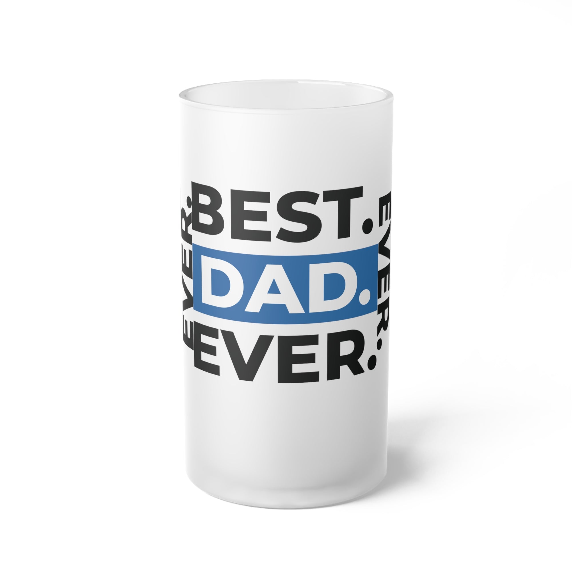 Custom Frosted Glass Beer Mug - "Best Dad Ever" - Perfect Gift for Father's Day and Dad's Birthday