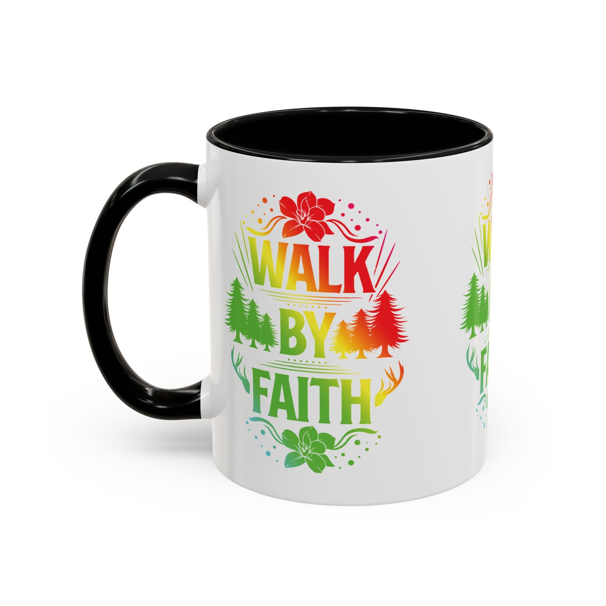 Walk by Faith Accent Coffee Mug - Inspirational Design