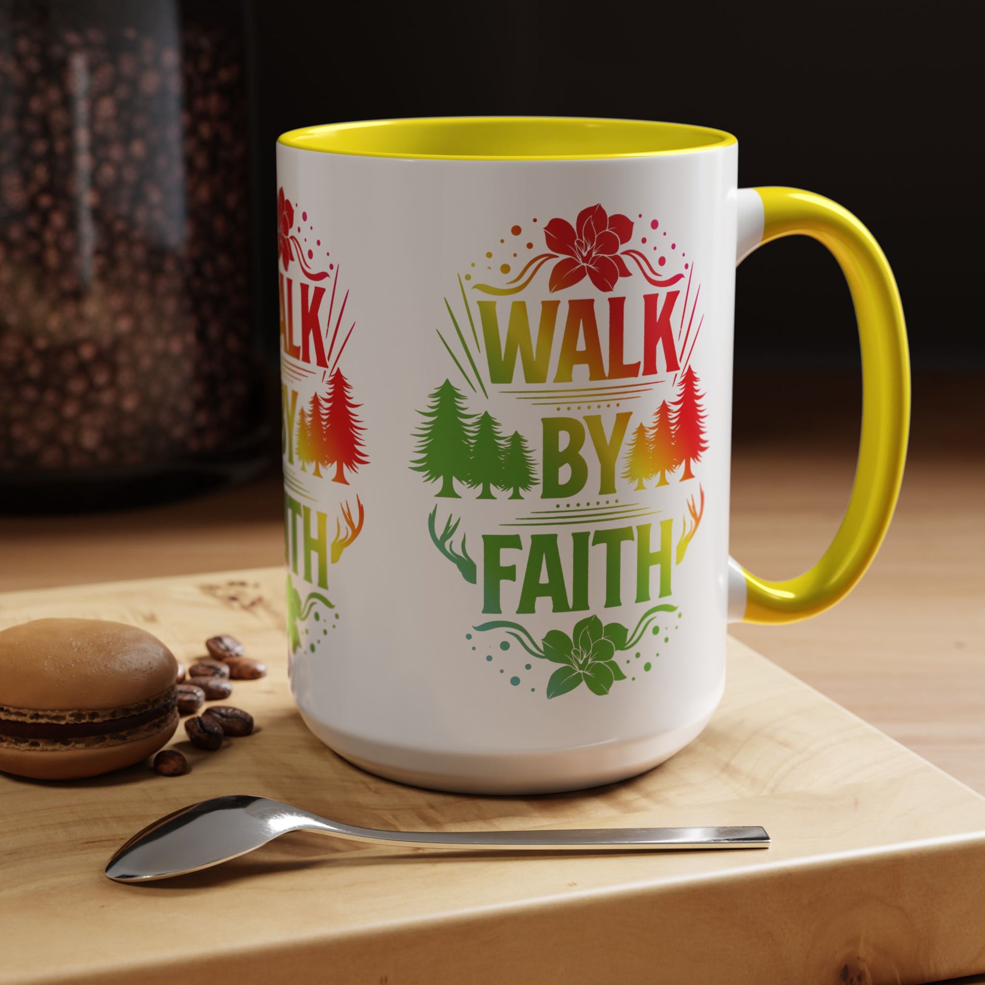 Walk by Faith Accent Coffee Mug - Inspirational Design
