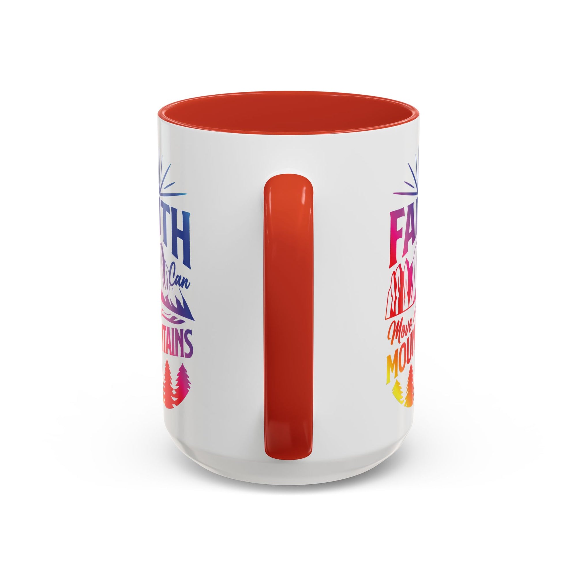 Faith Can Move Mountains Accent Coffee Mug - Inspirational Design