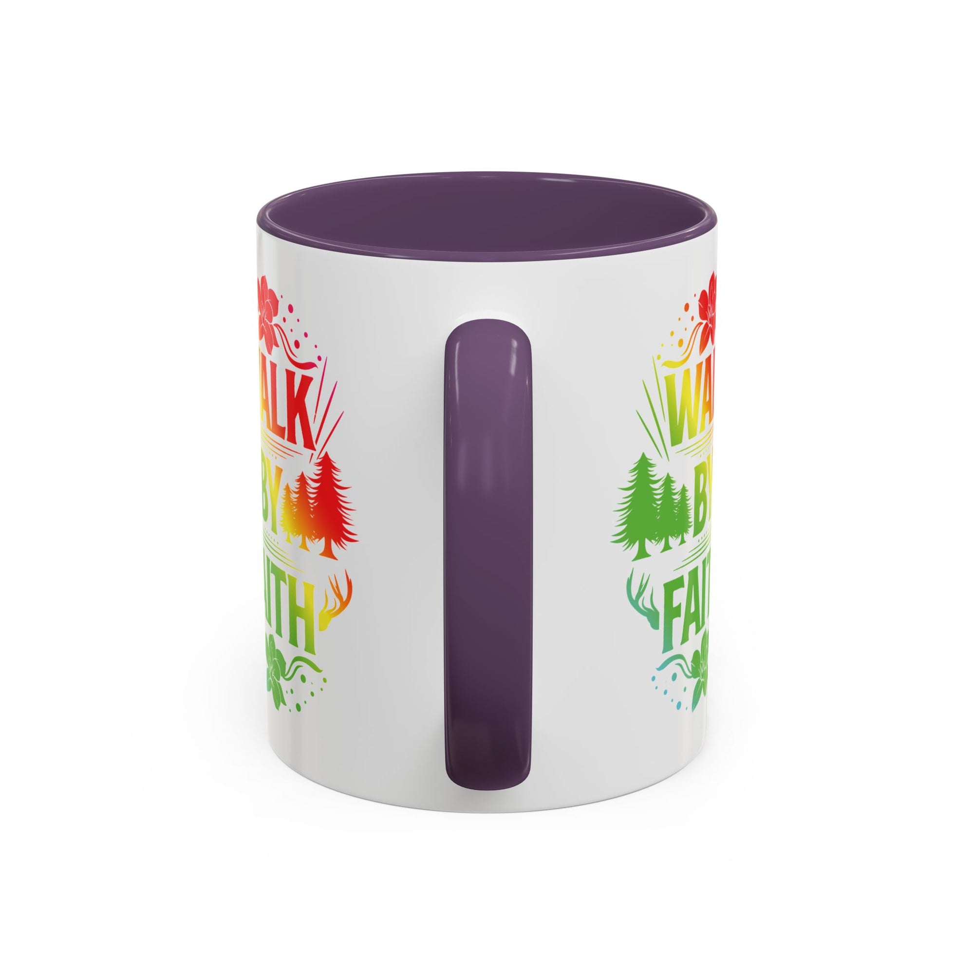 Walk by Faith Accent Coffee Mug - Inspirational Design