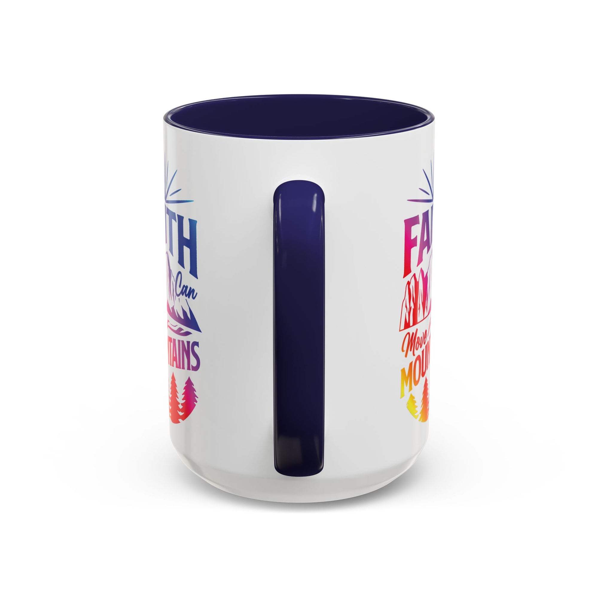 Faith Can Move Mountains Accent Coffee Mug - Inspirational Design
