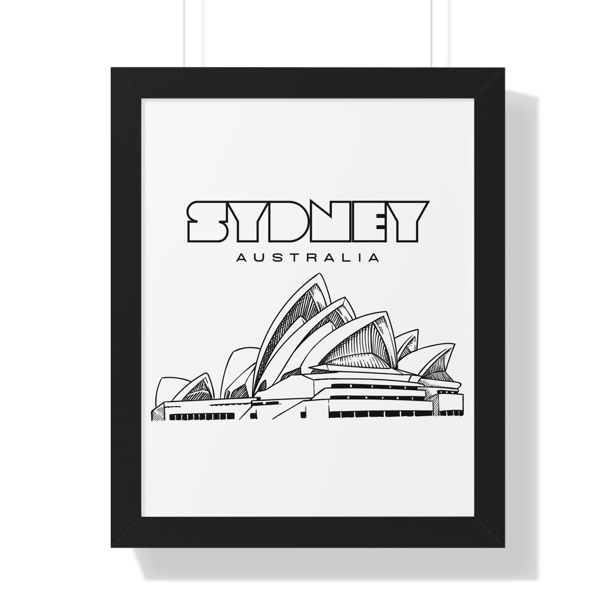 Aesthetic Sydney in White - Framed Vertical Poster