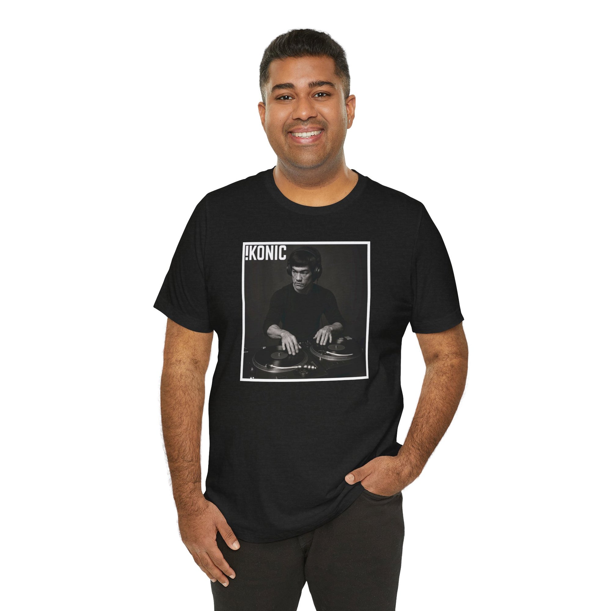 IKONIC Unisex Jersey Tee - Casual Graphic Top for Sports Fans, Everyday Wear, Gift for Him/Her, Street Style Fashion, Bruce The DJ