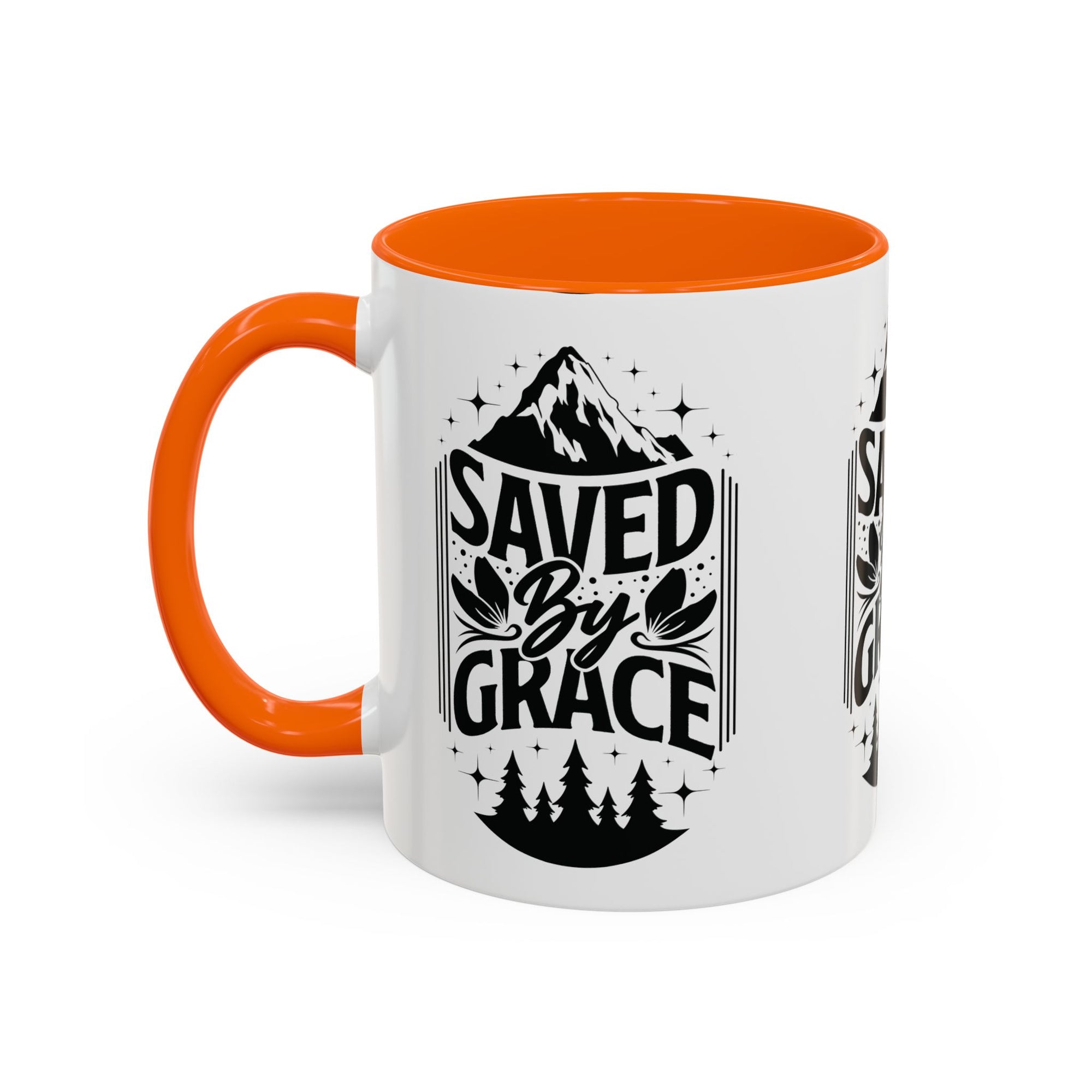 Saved by Grace Accent Coffee Mug - Inspirational Design