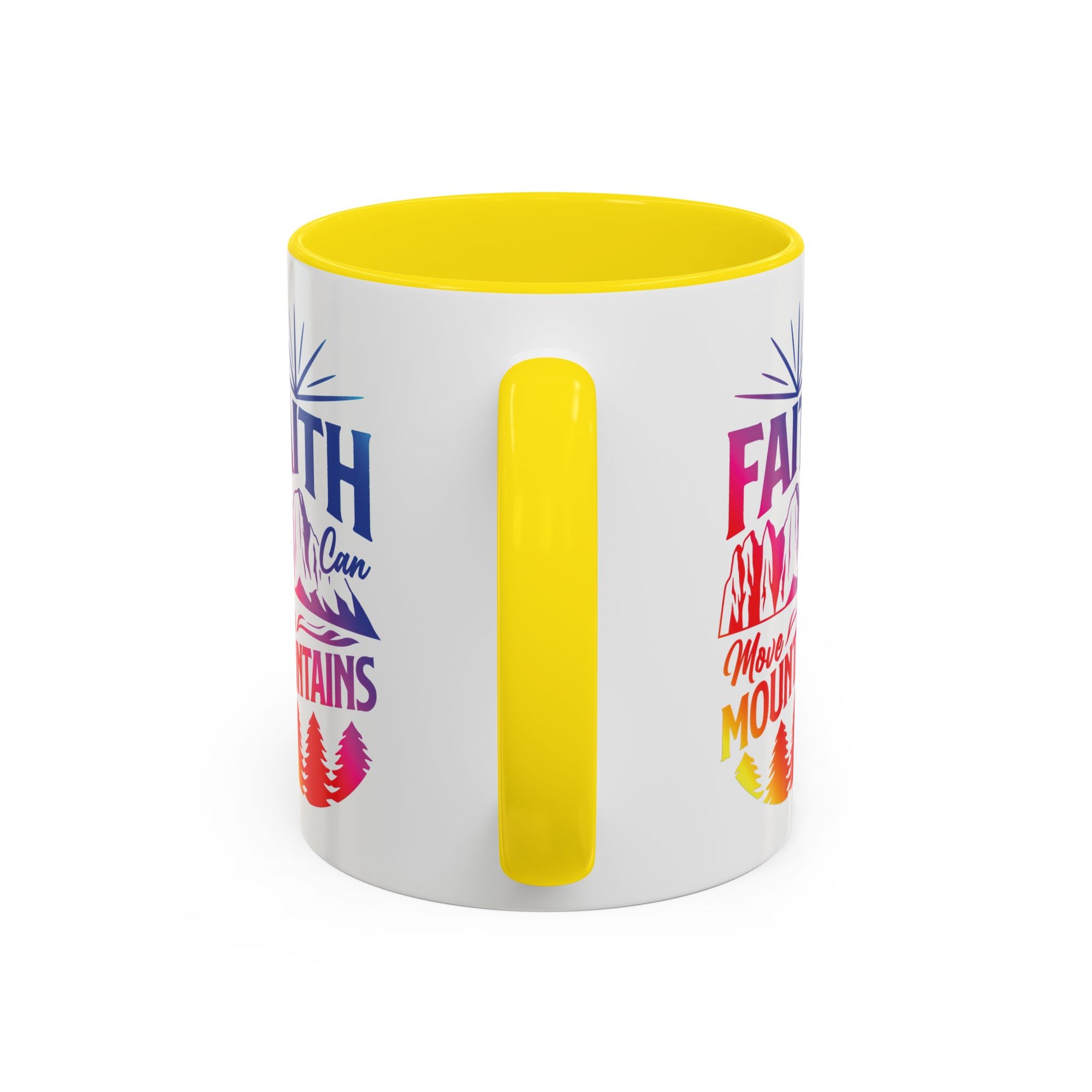 Faith Can Move Mountains Accent Coffee Mug - Inspirational Design